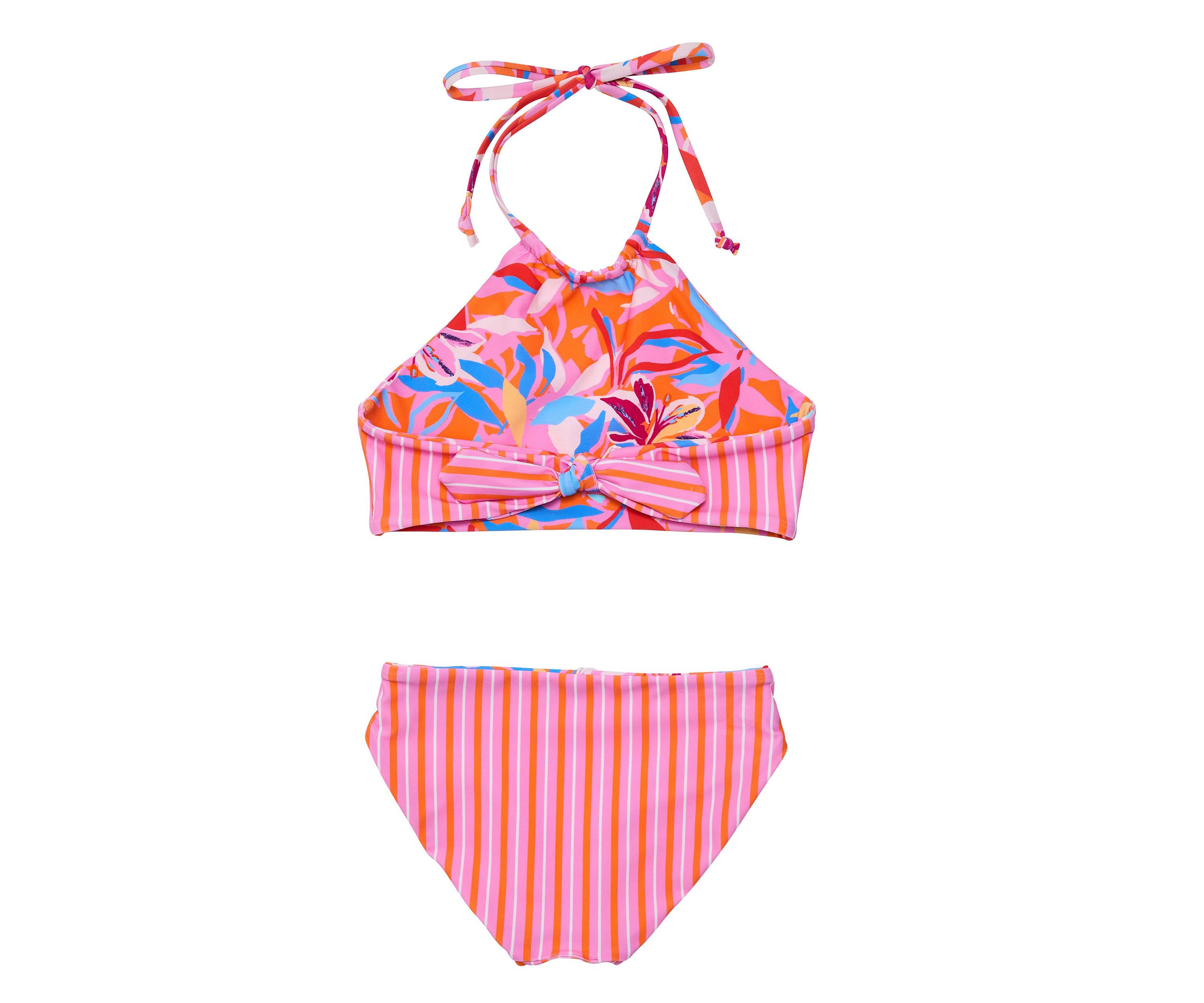Blooming Sunset Sustainable Reversible Halter Bikini