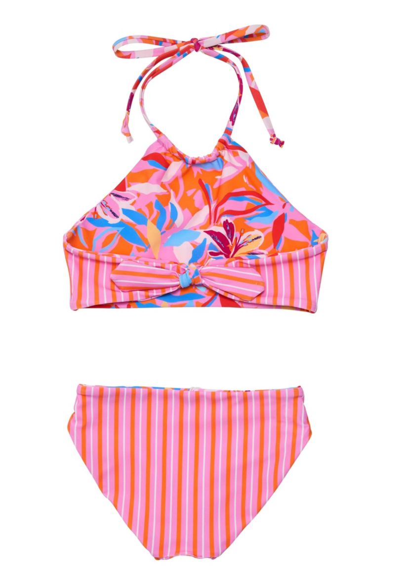 Blooming Sunset Sustainable Reversible Halter Bikini