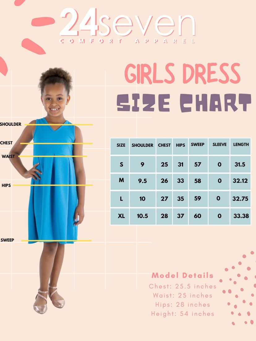 Girls Patchwork Print Sleeveless Pockets Dress