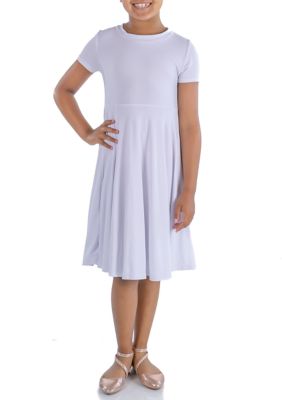 24seven Comfort Apparel Girls Flowy Short Sleeve Dress