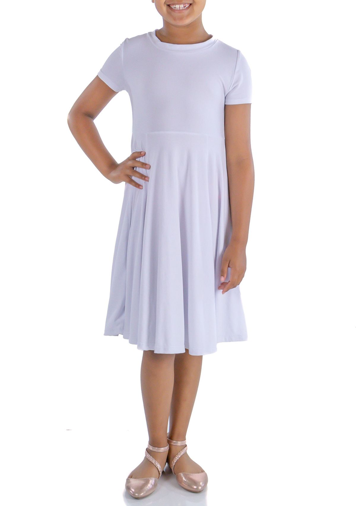 Girls Flowy Short Sleeve Dress