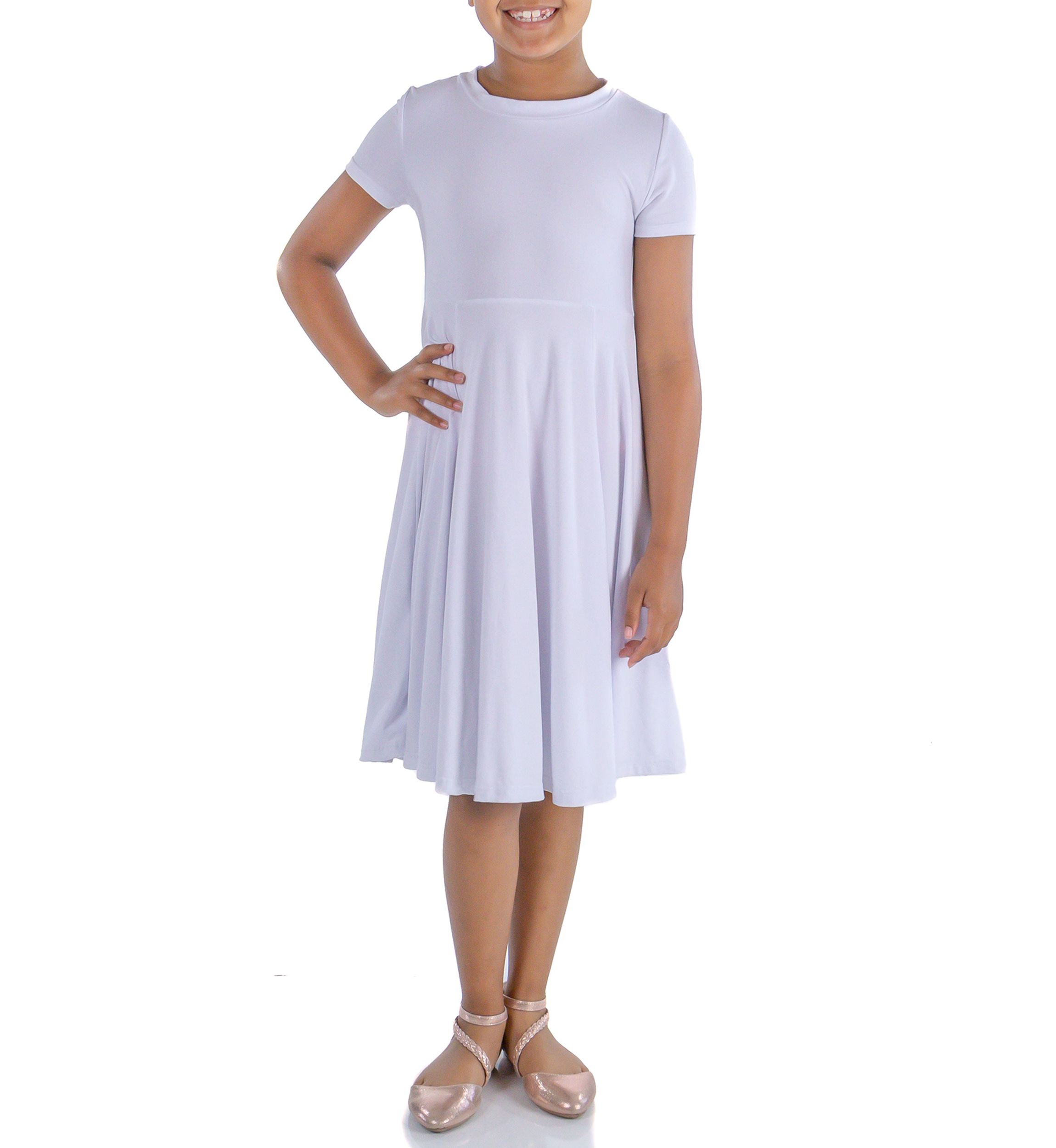 Girls Flowy Short Sleeve Dress