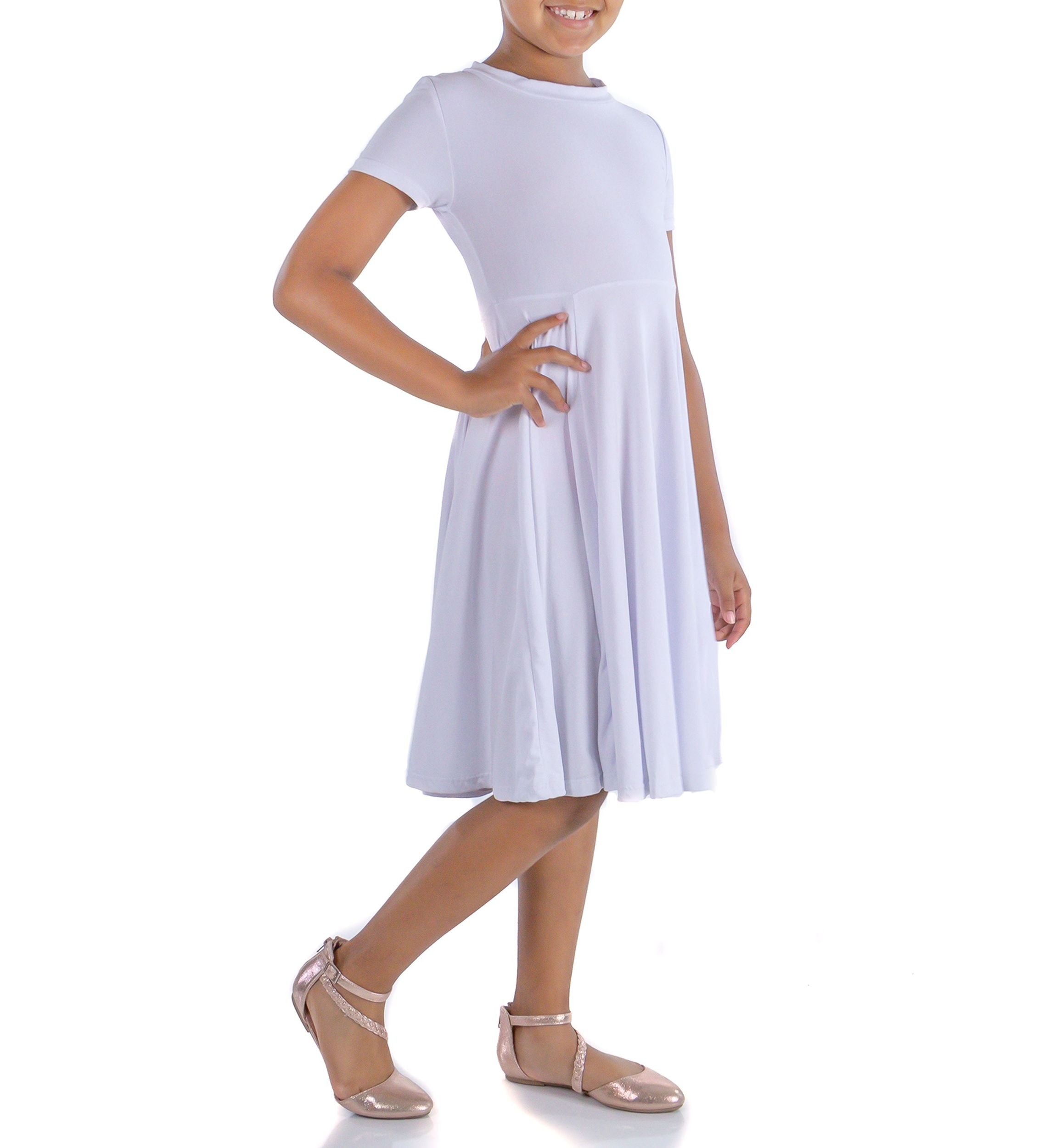 Girls Flowy Short Sleeve Dress