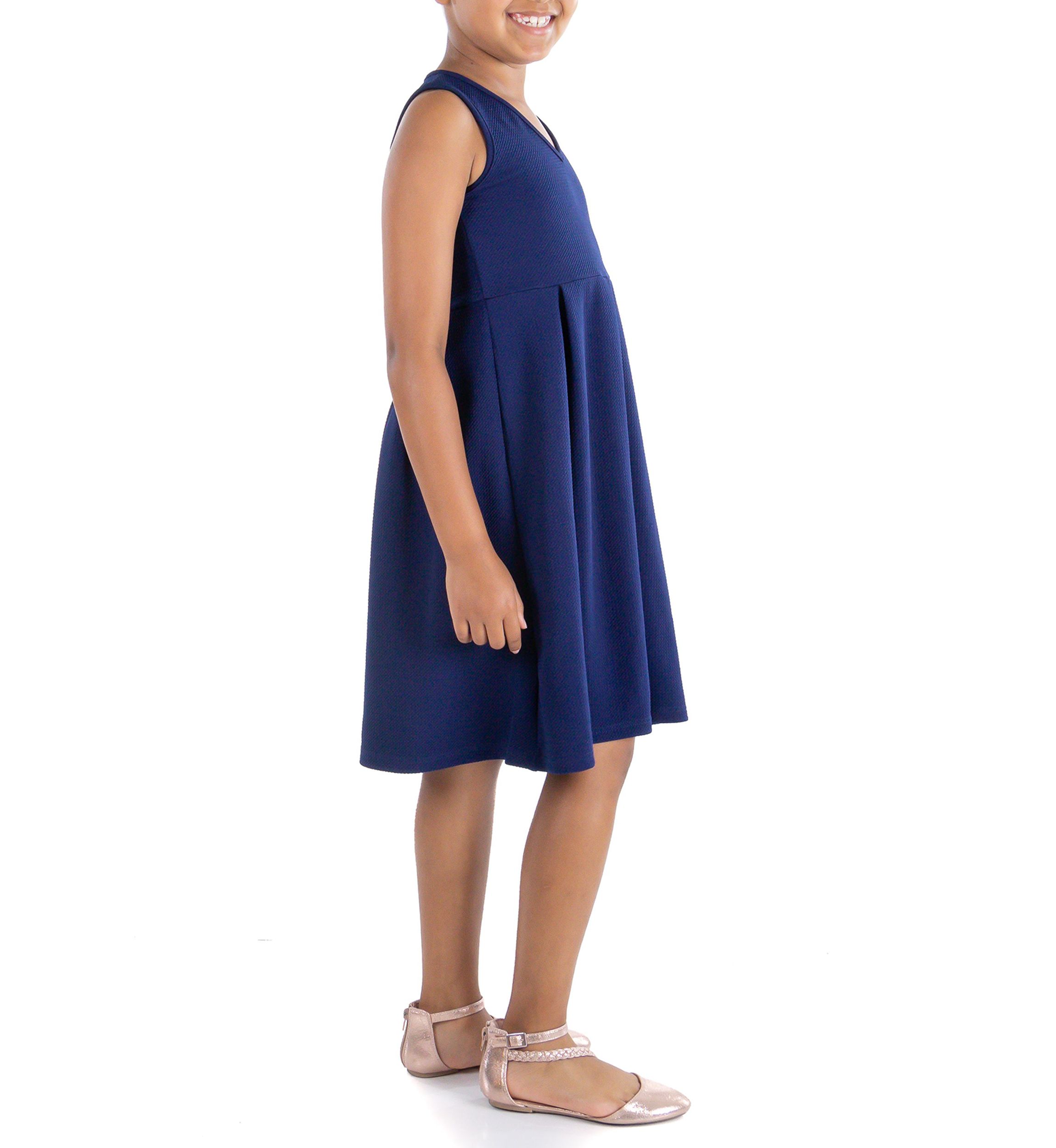 Girls Sleeveless Pleated Party Dress