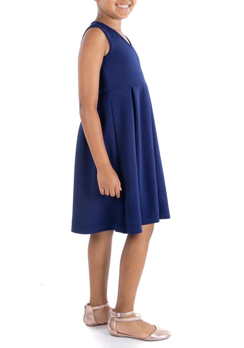 Girls Sleeveless Pleated Party Dress