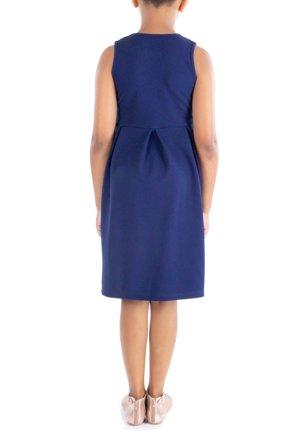 Girls Sleeveless Pleated Party Dress