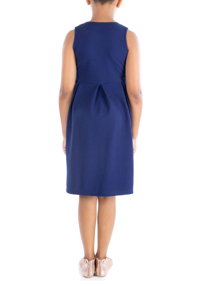 Girls Sleeveless Pleated Party Dress