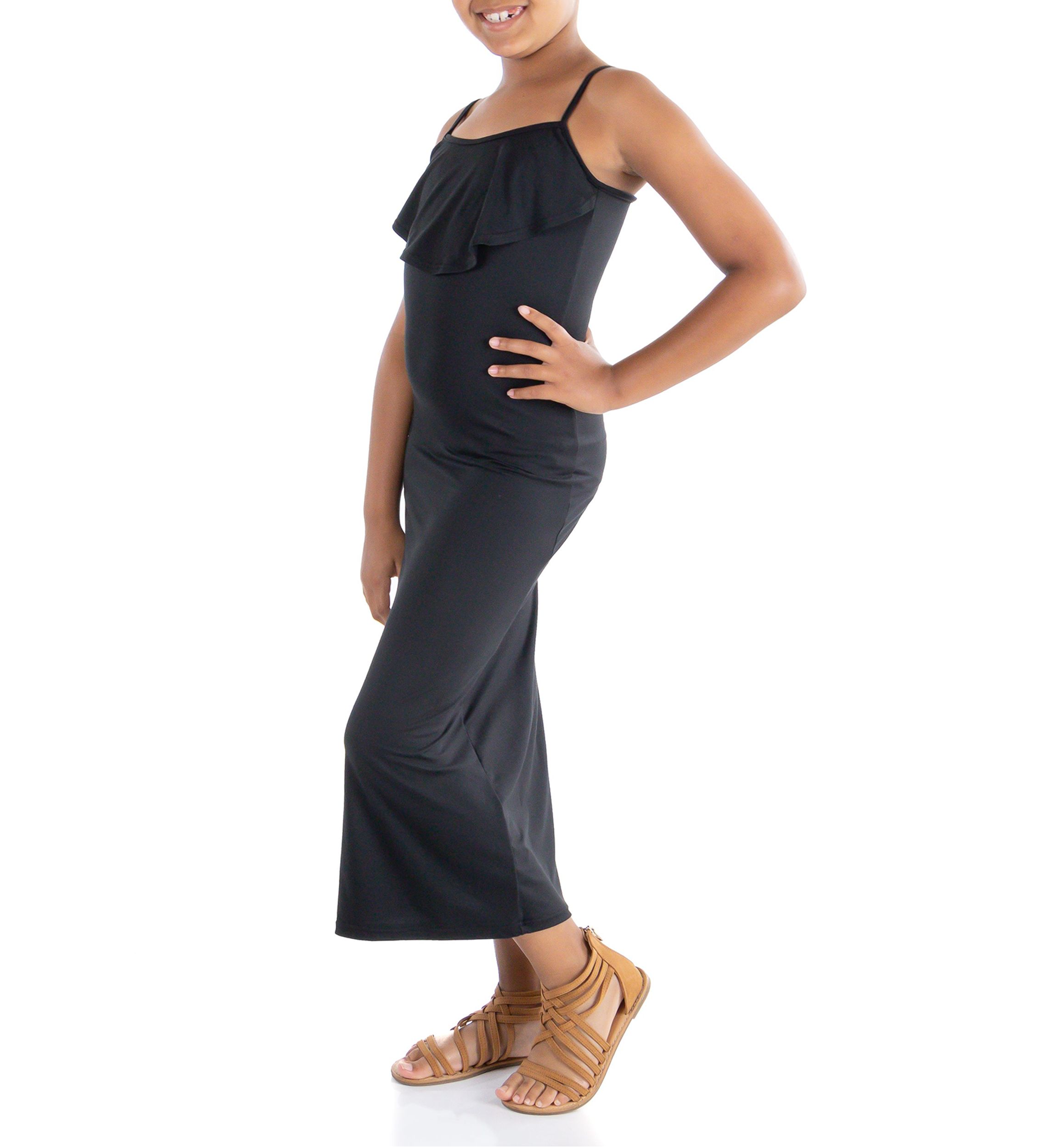 Girls Ruffle Spaghetti Strap Maxi Dress
