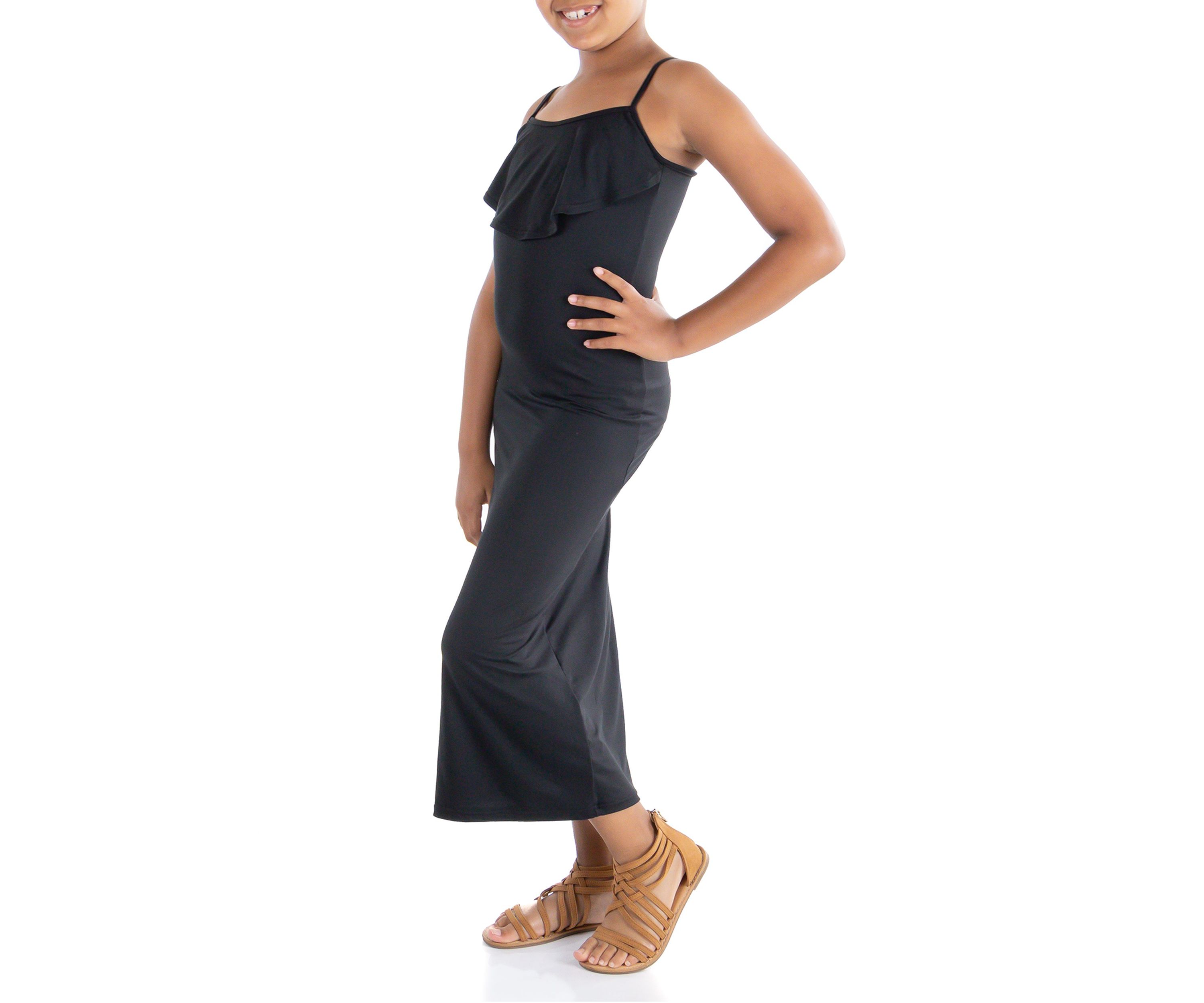 Girls Ruffle Spaghetti Strap Maxi Dress