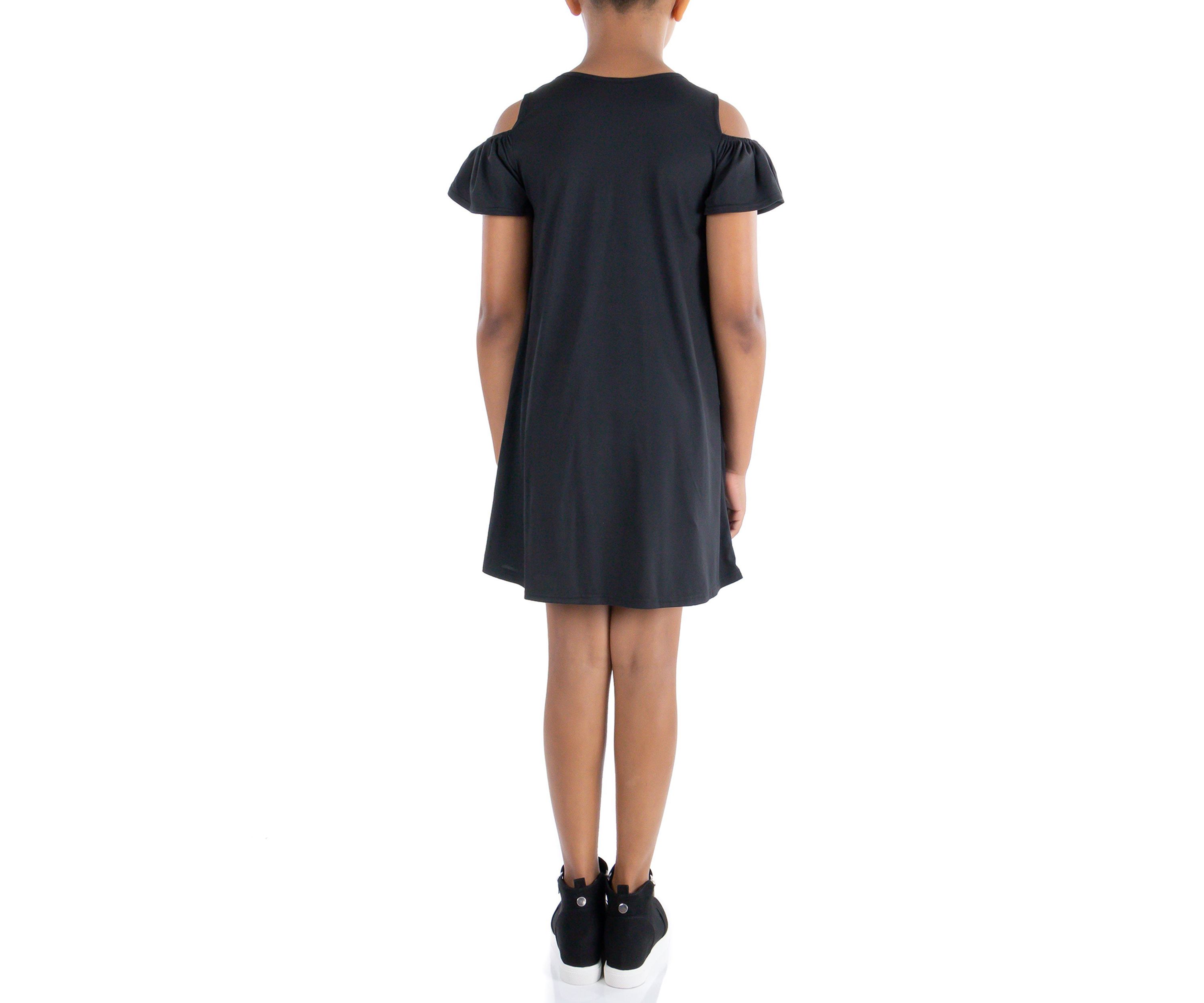 Girls Pleated Cold Shoulder Girls Summer Dress