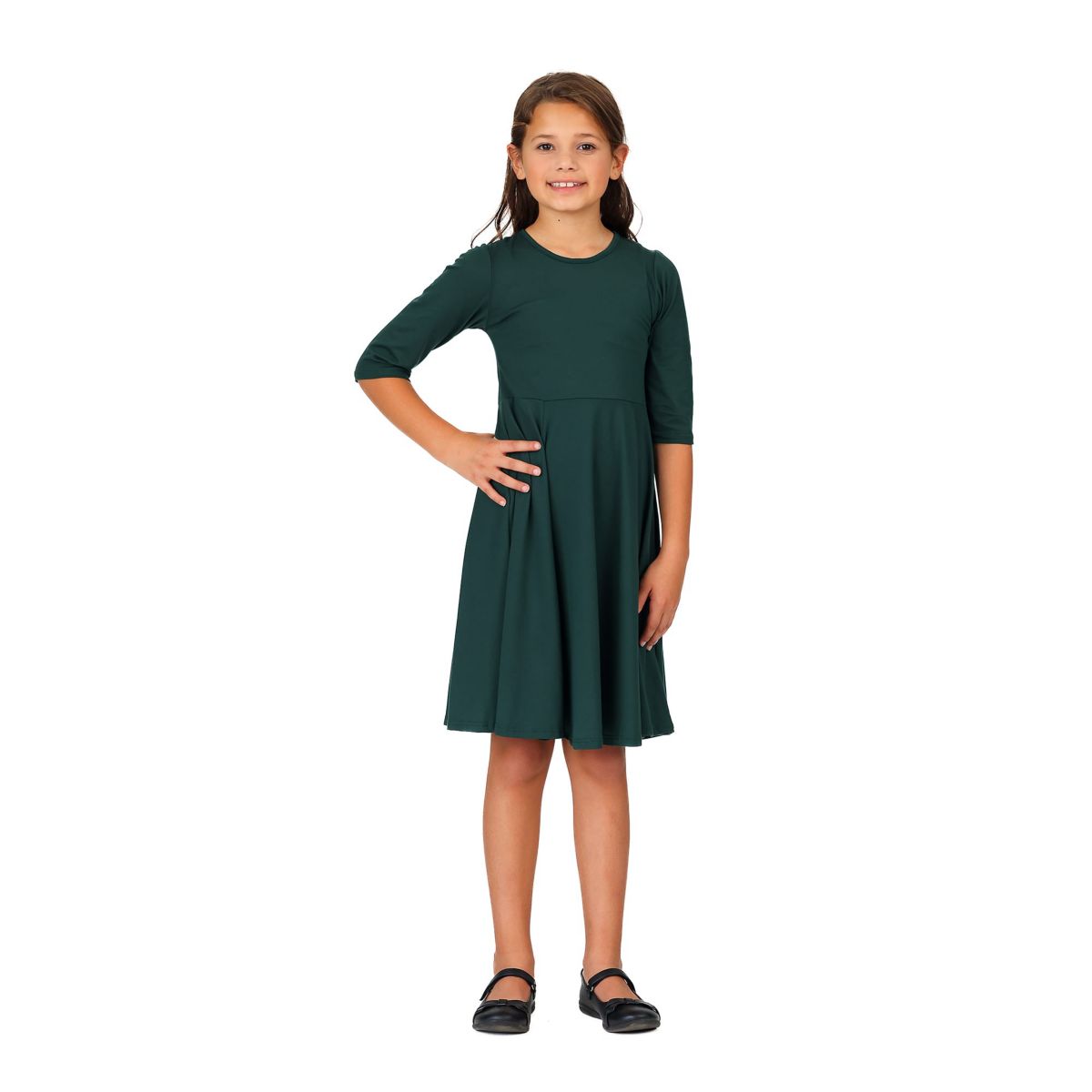 Girls Knee Length Fit and Flare Comfortable Party Dress