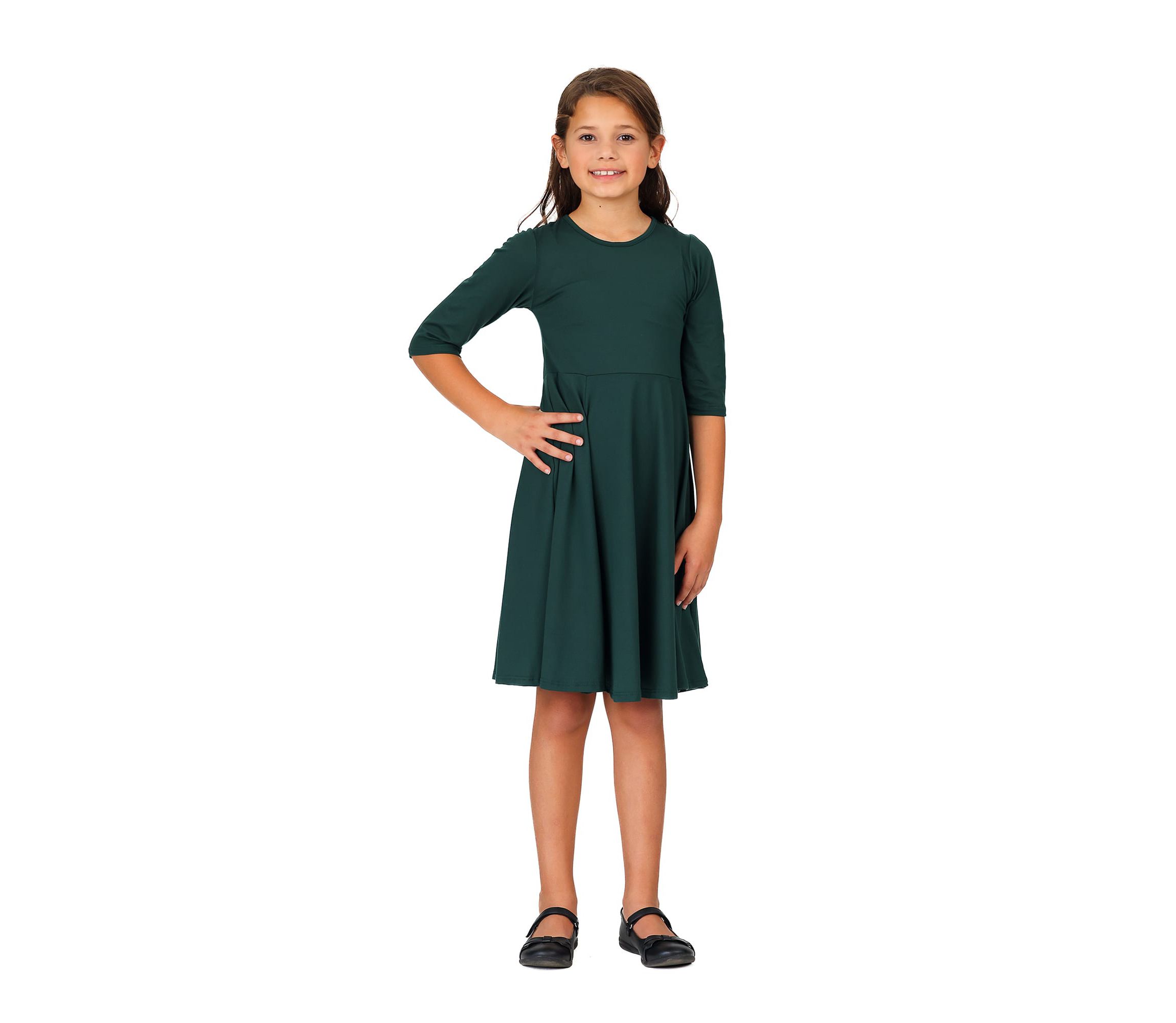 Girls Knee Length Fit and Flare Comfortable Party Dress