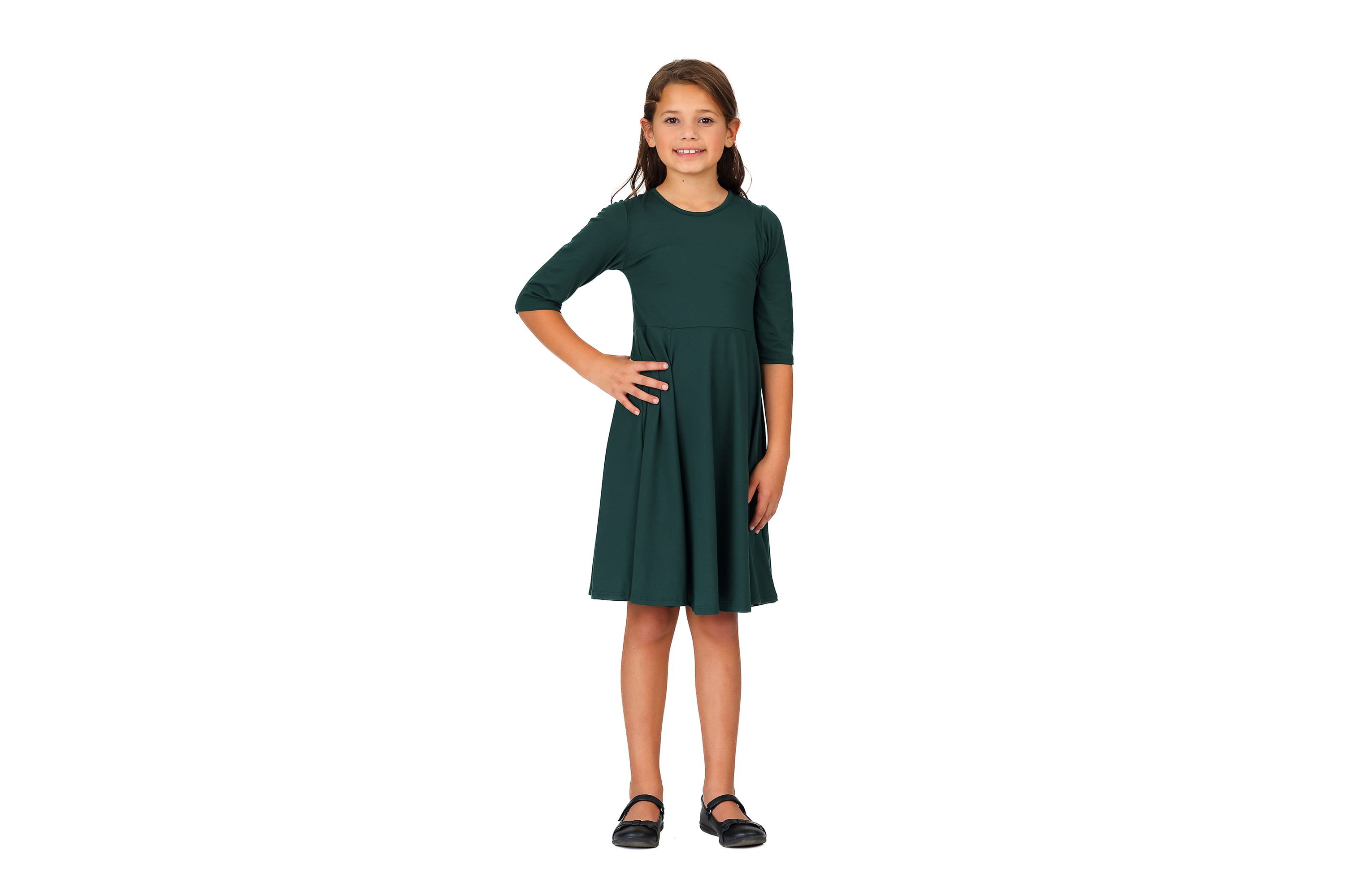 Girls Knee Length Fit and Flare Comfortable Party Dress