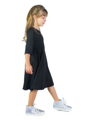 Girls Knee Length Fit and Flare Comfortable Party Dress