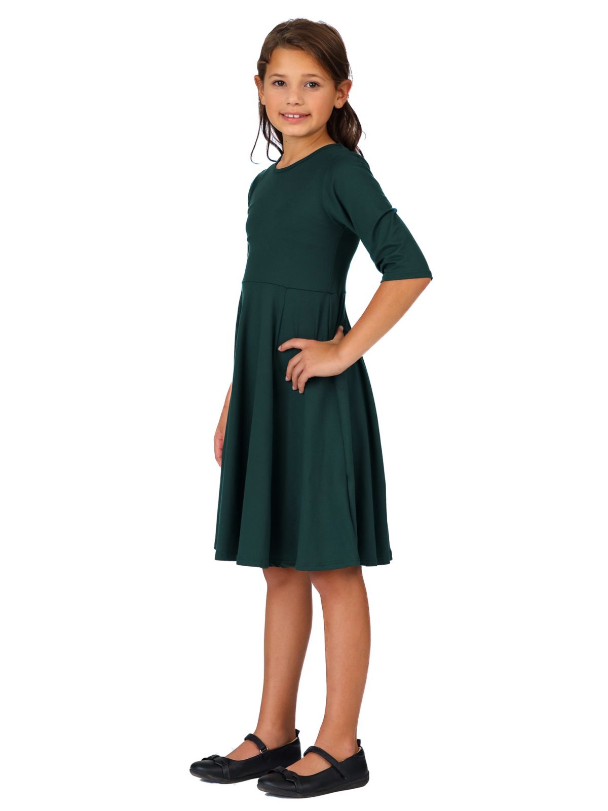 Girls Knee Length Fit and Flare Comfortable Party Dress