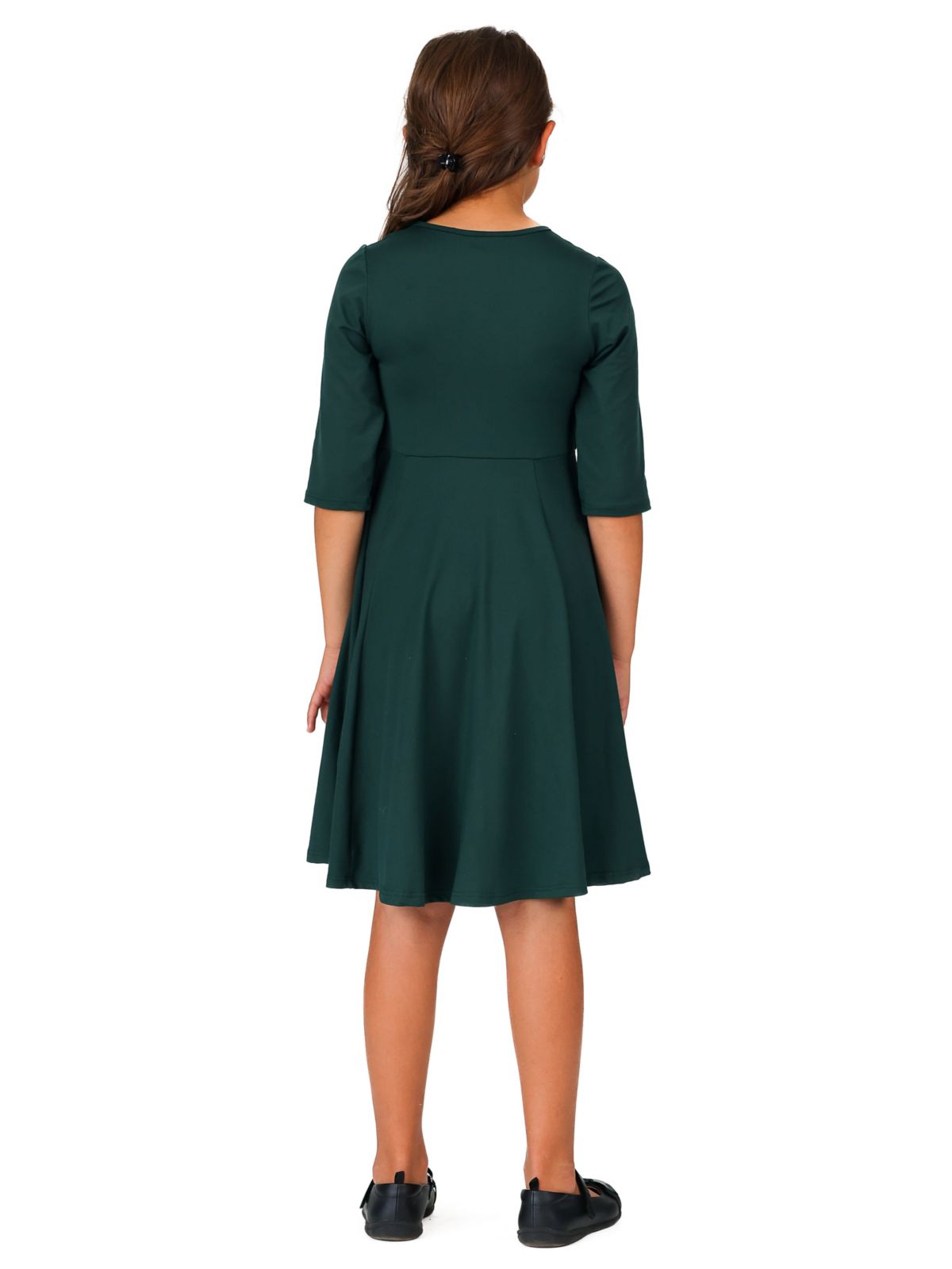 Girls Knee Length Fit and Flare Comfortable Party Dress