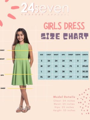 Girls Sleeveless Knee Length Fit and Flare Dress