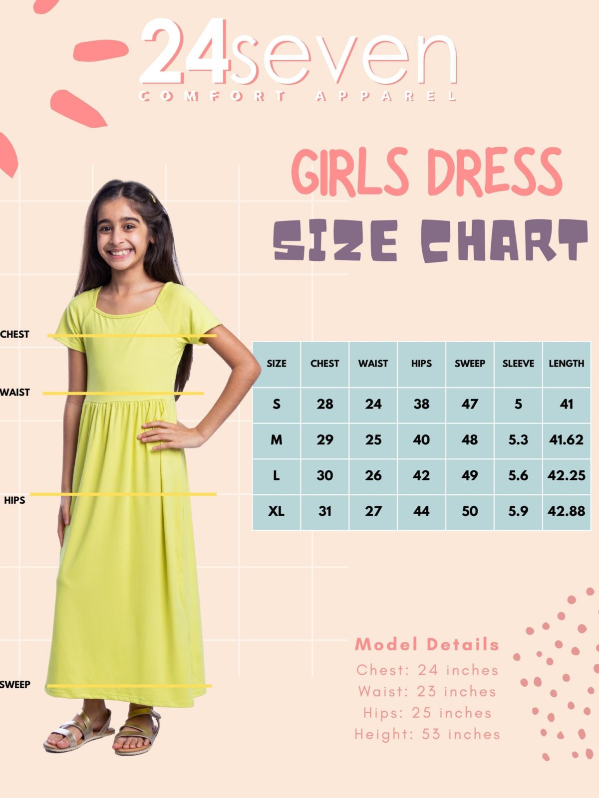 Girls Short Sleeve Pleated Maxi Dress