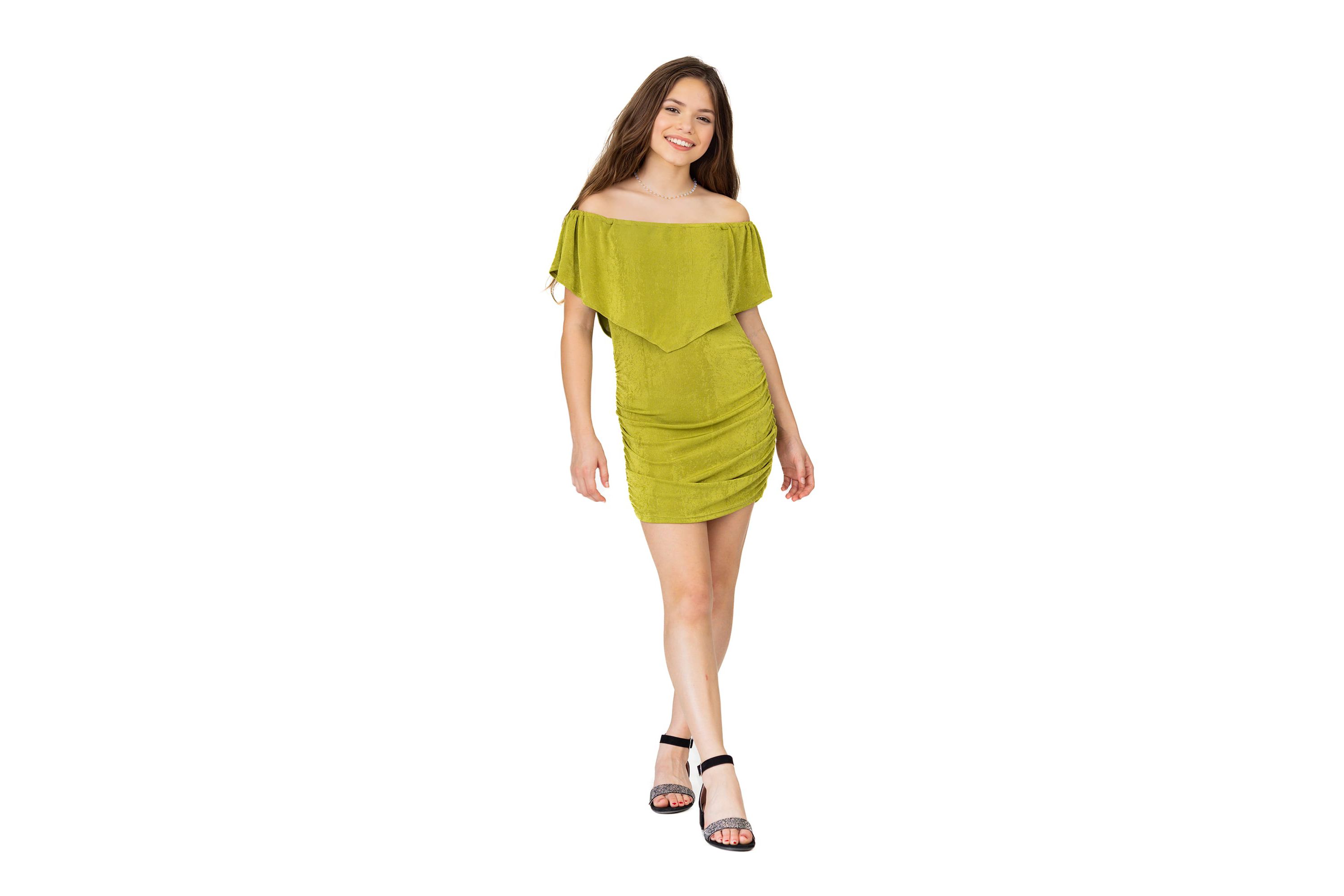 Girls Off The Shoulder Rouched Party Dress