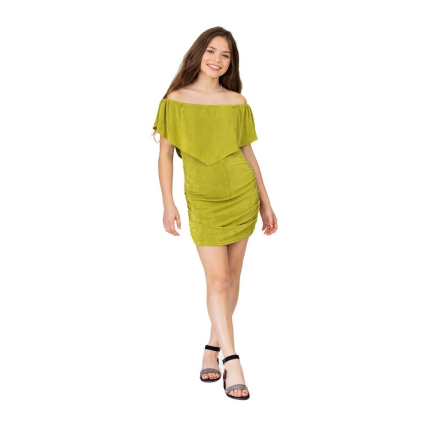 Girls Off The Shoulder Rouched Party Dress