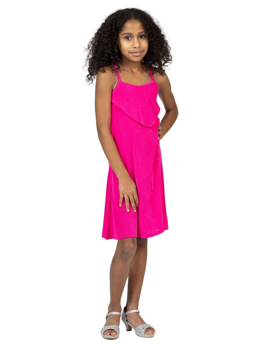 24seven Comfort Apparel Girls Sleeveless Pocket Swing Dress