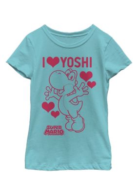 Nintendo Kids Loving You Yosh Graphic T-Shirt, Blue, Medium