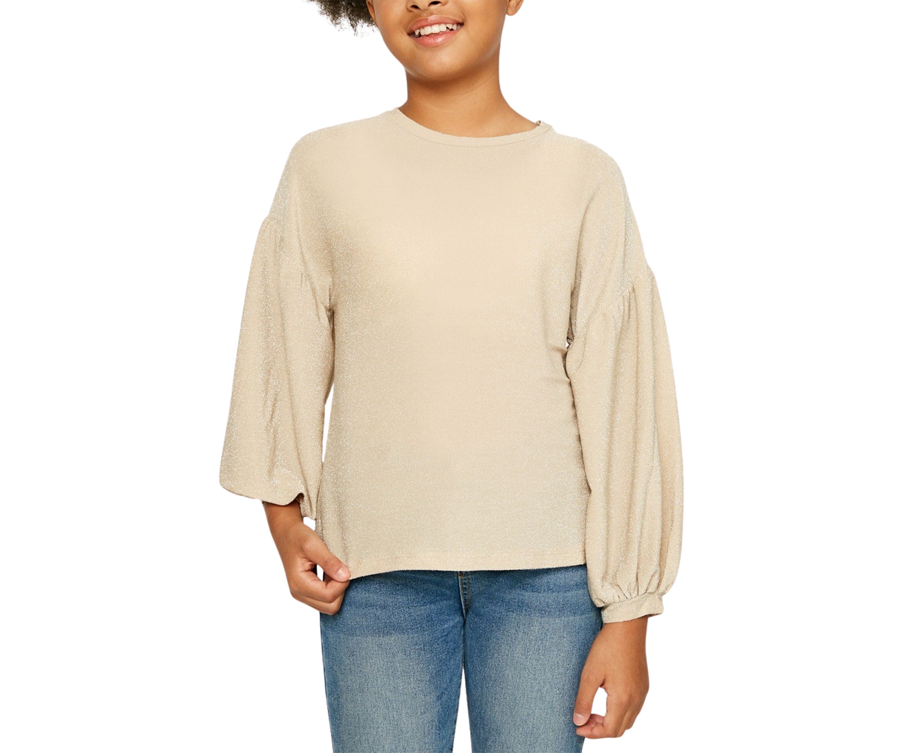 Girls 7-16 Solid Shimmer Top