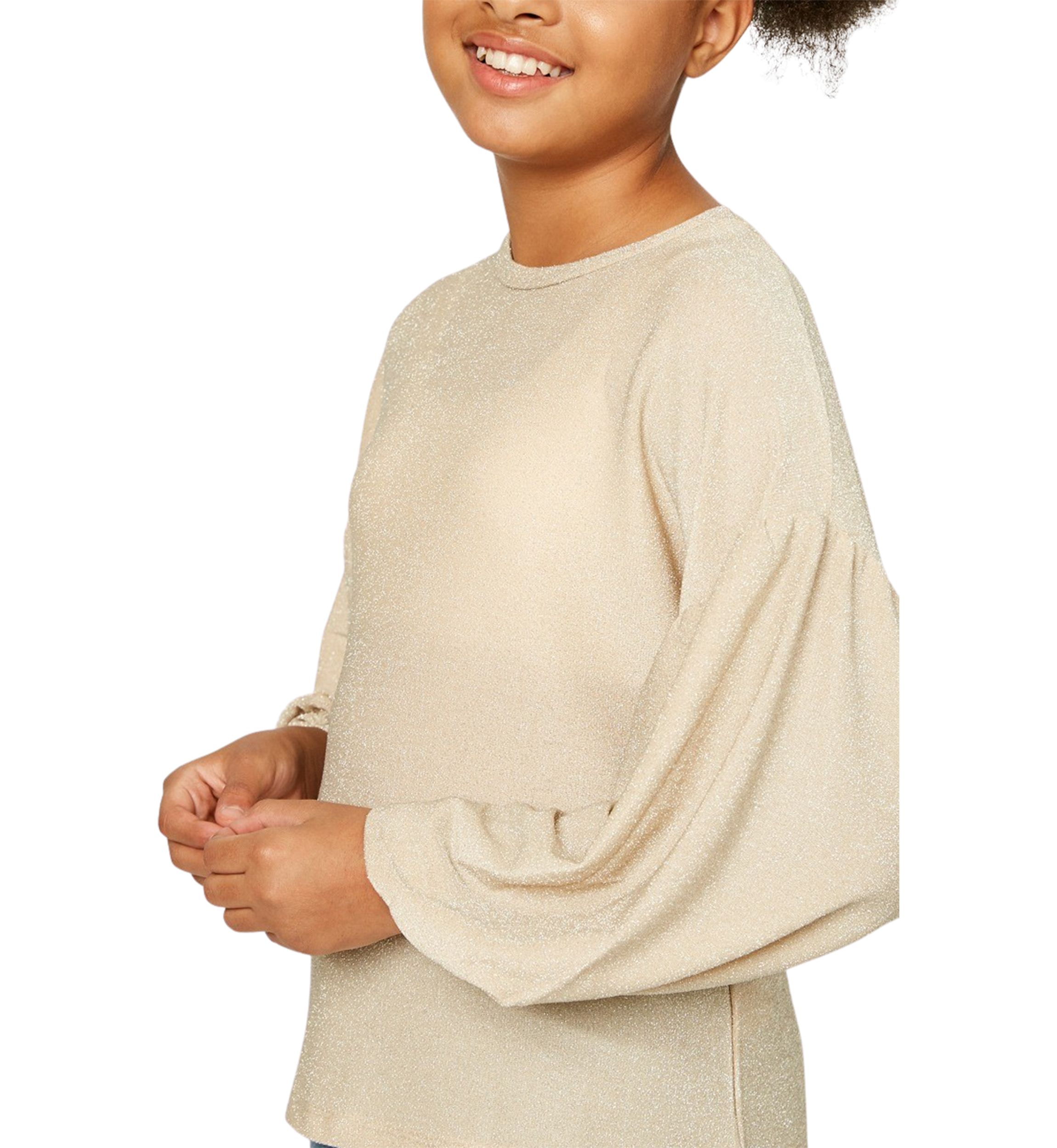 Girls 7-16 Solid Shimmer Top