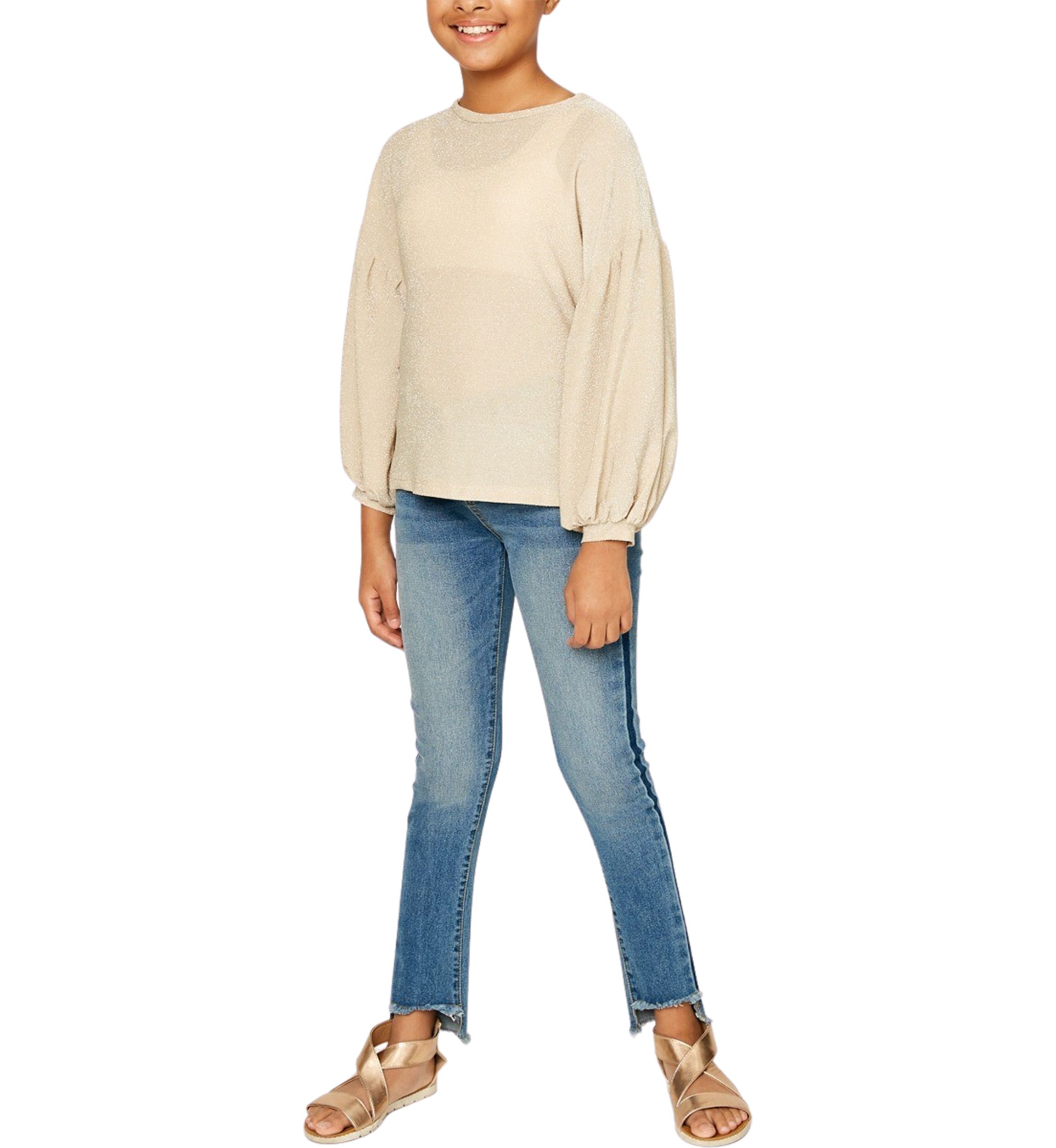 Girls 7-16 Solid Shimmer Top