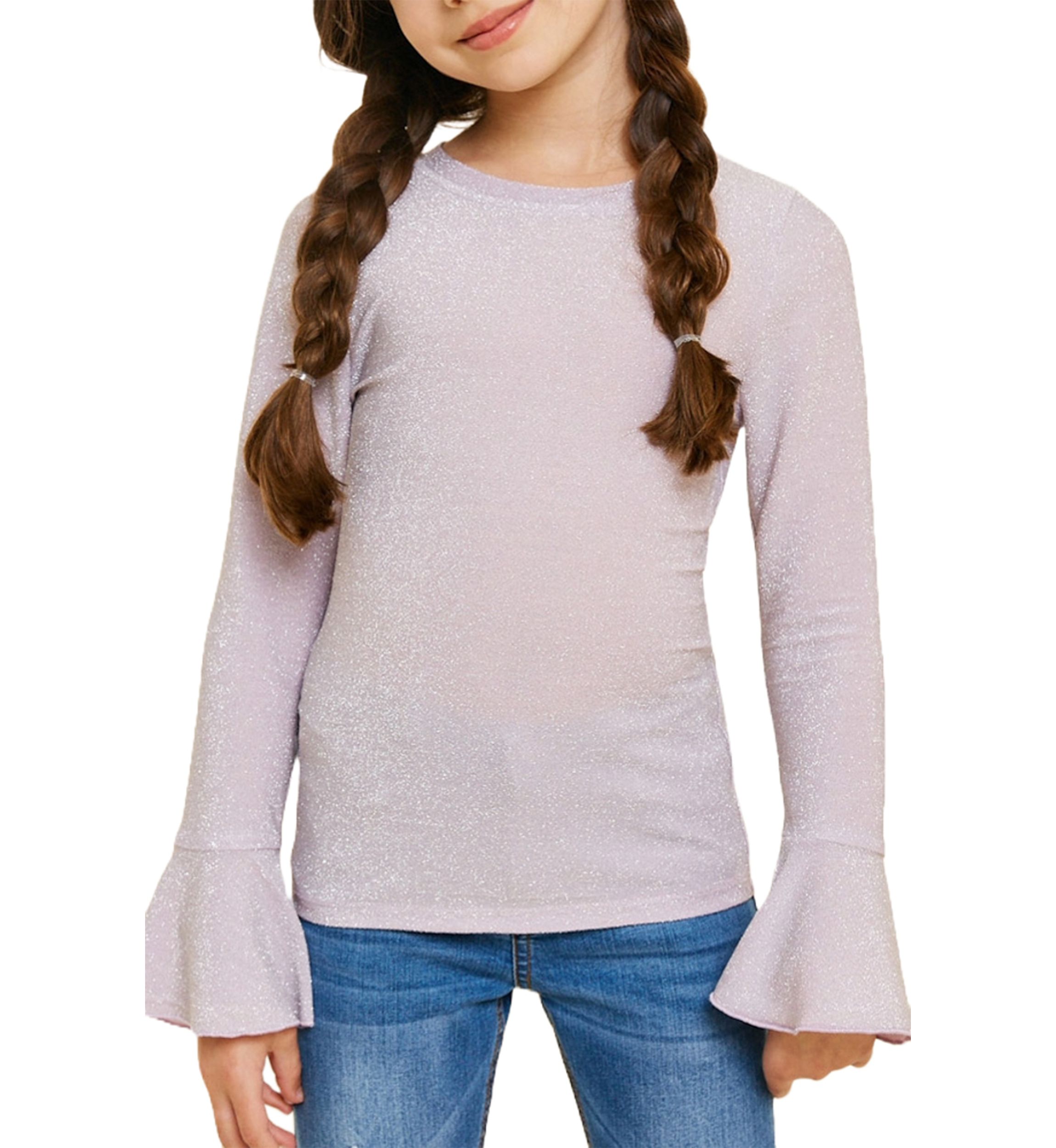 Girls 7-16 Glittery Long Sleeve Top