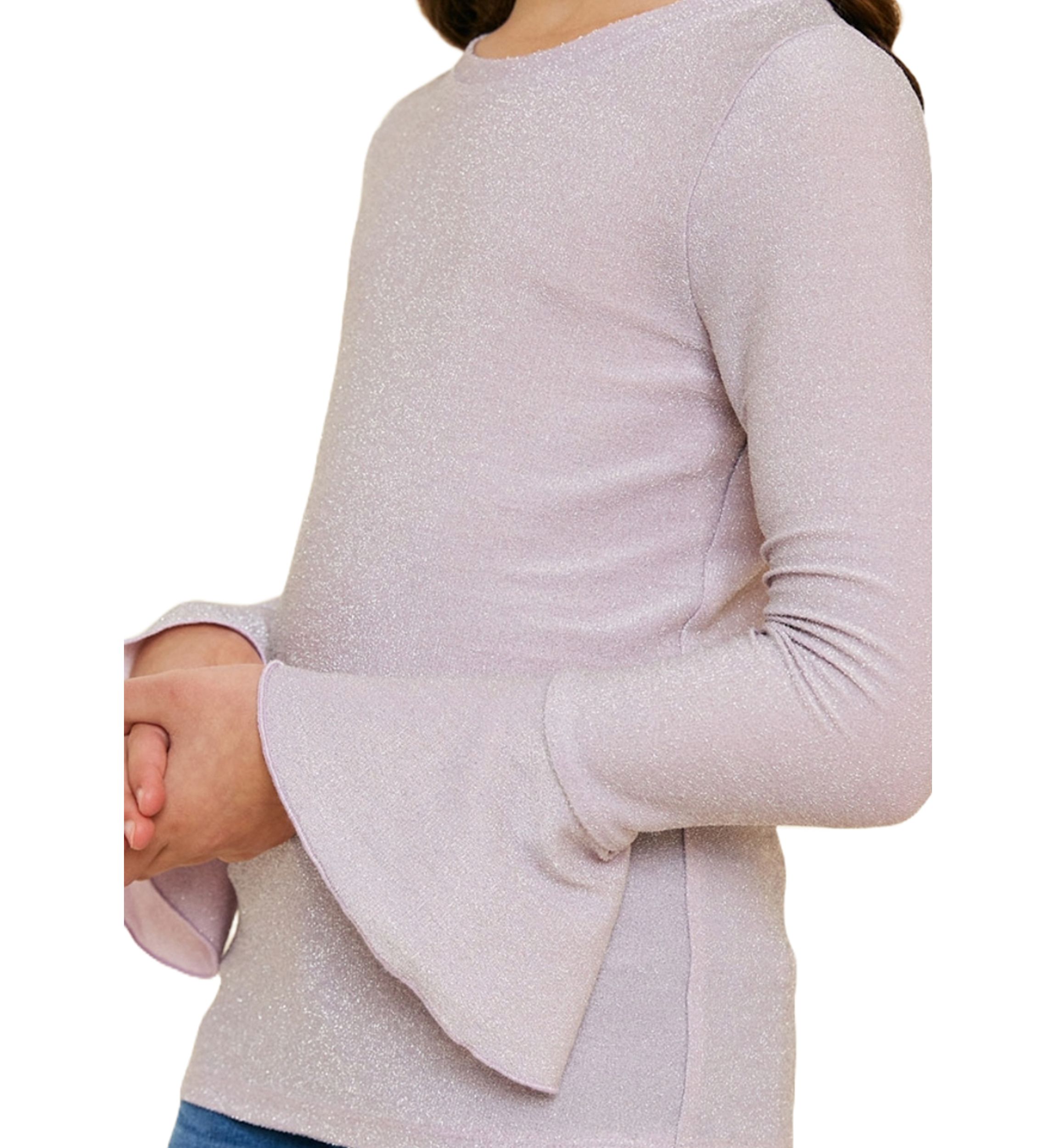 Girls 7-16 Glittery Long Sleeve Top