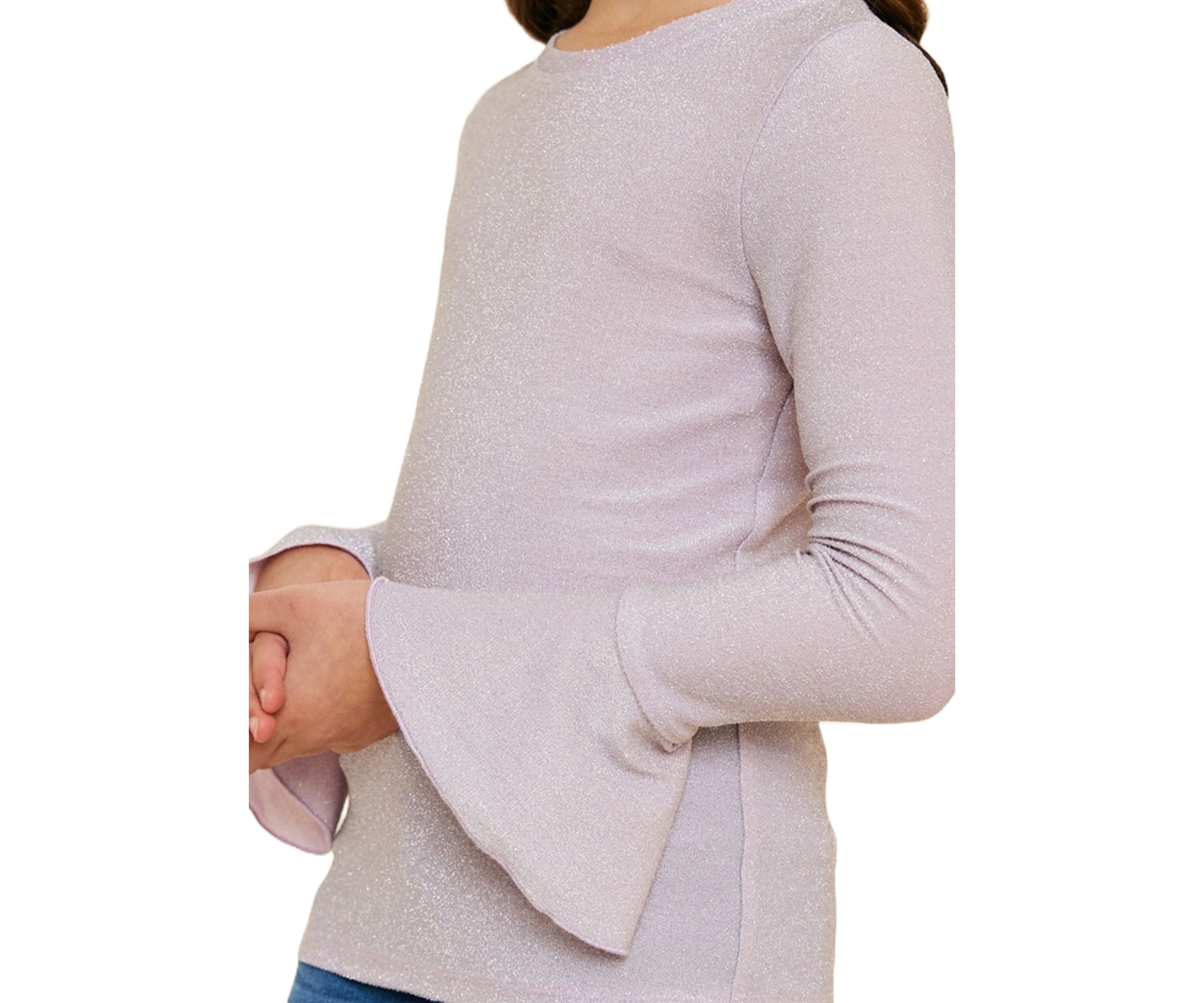 Girls 7-16 Glittery Long Sleeve Top