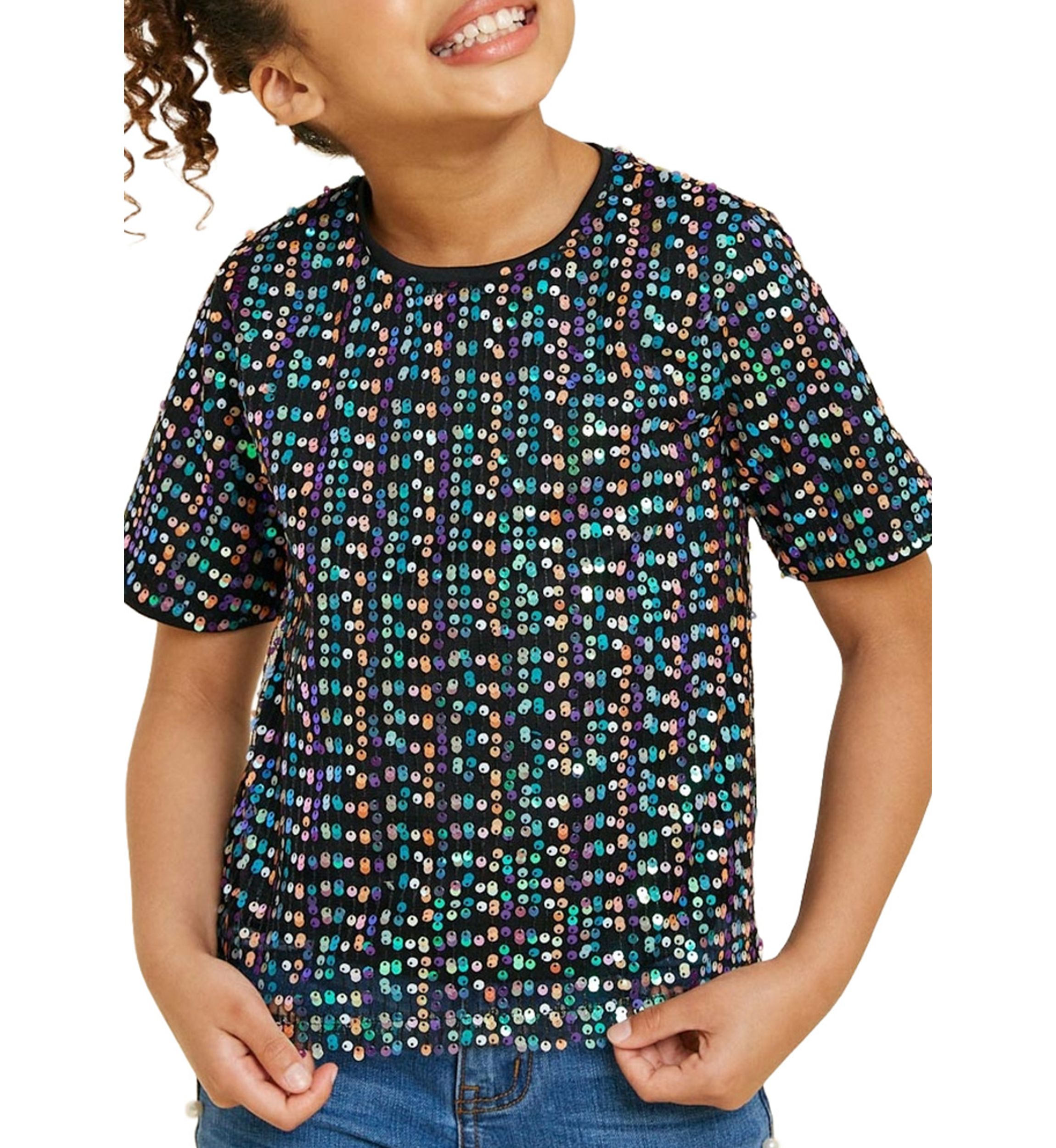 Girls 7-16 Sequin Top