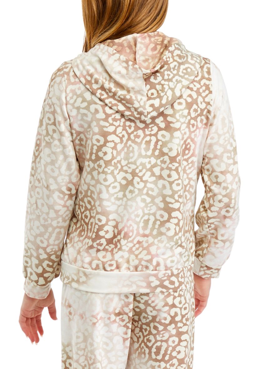 Girls 7-16 Leopard Printed Hoodie
