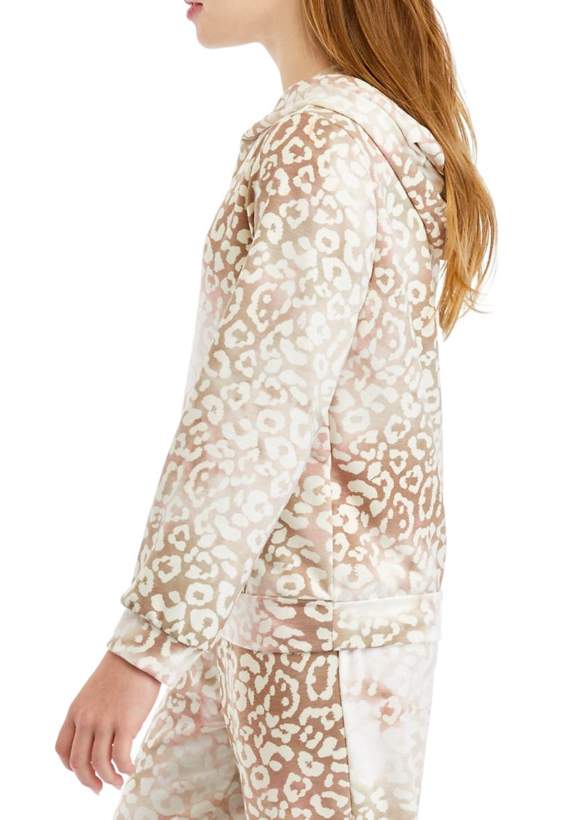Girls 7-16 Leopard Printed Hoodie