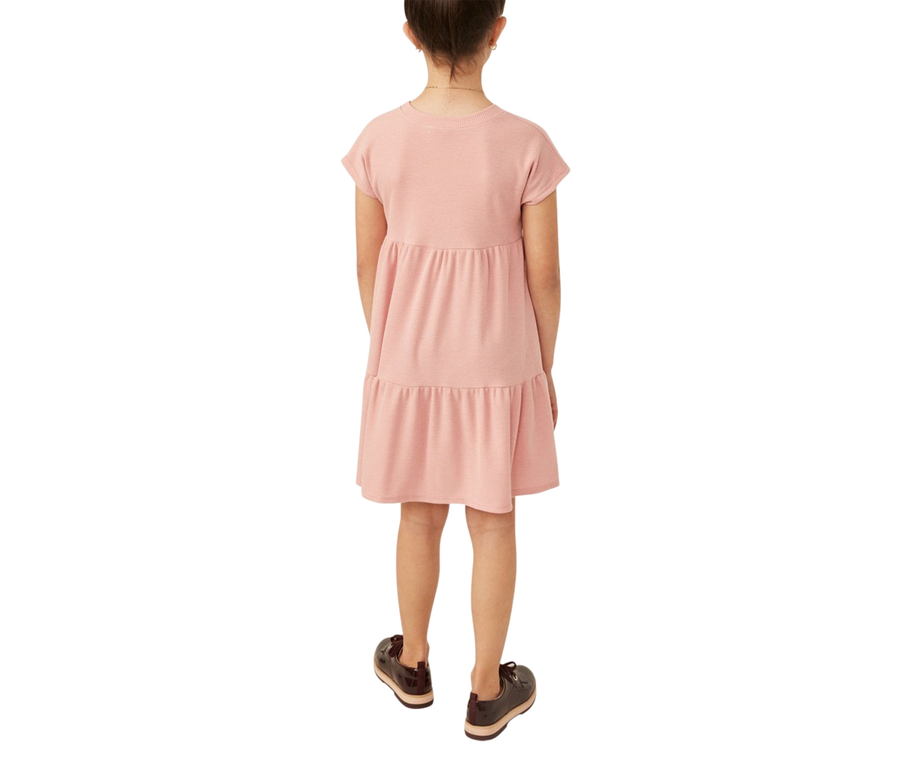 Girls 7-16 Waffle Knit Button Detail Dress