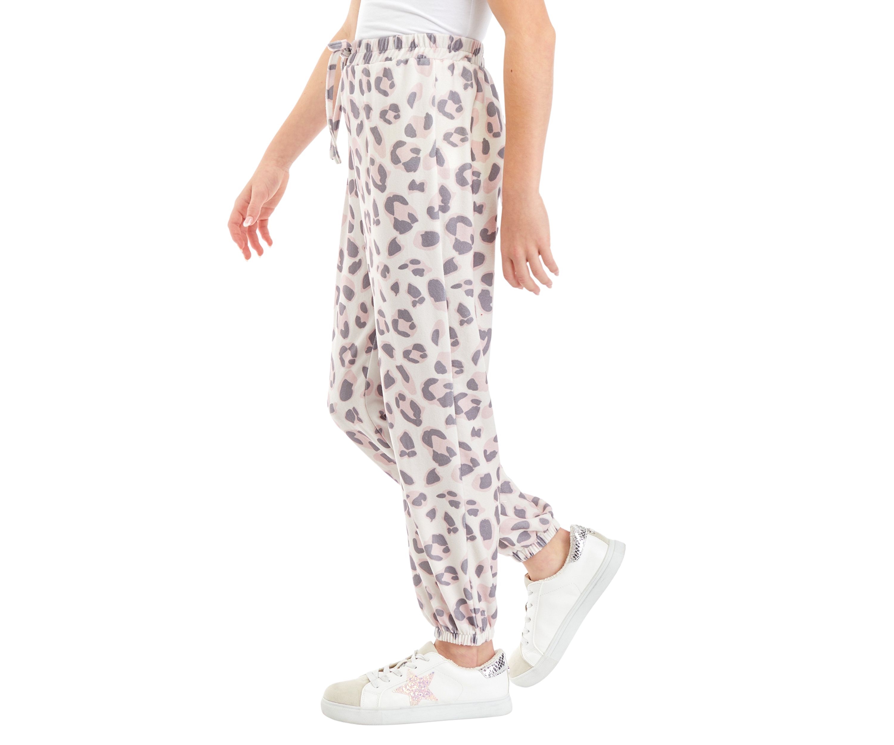 Girls 7-16 Leopard Printed Joggers