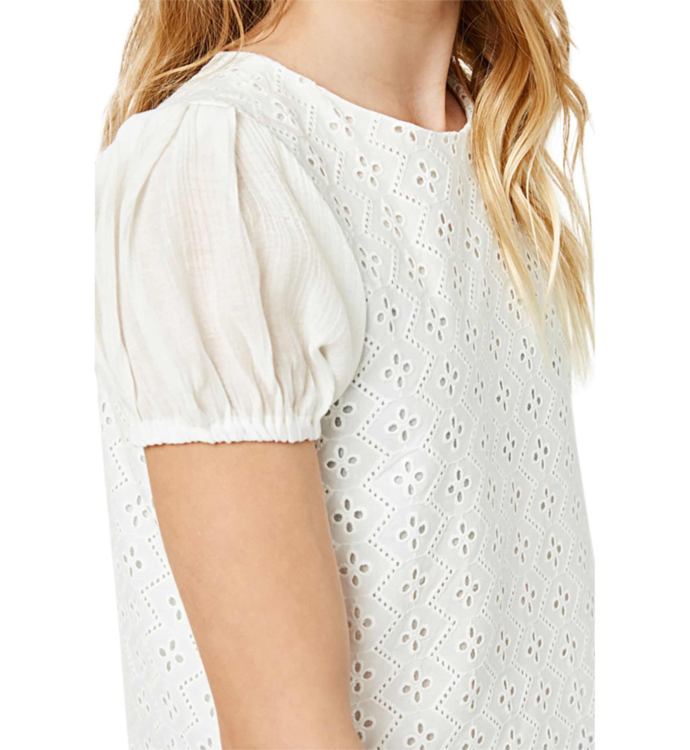 Girls 7-16 Honeycombe Eyelet Top