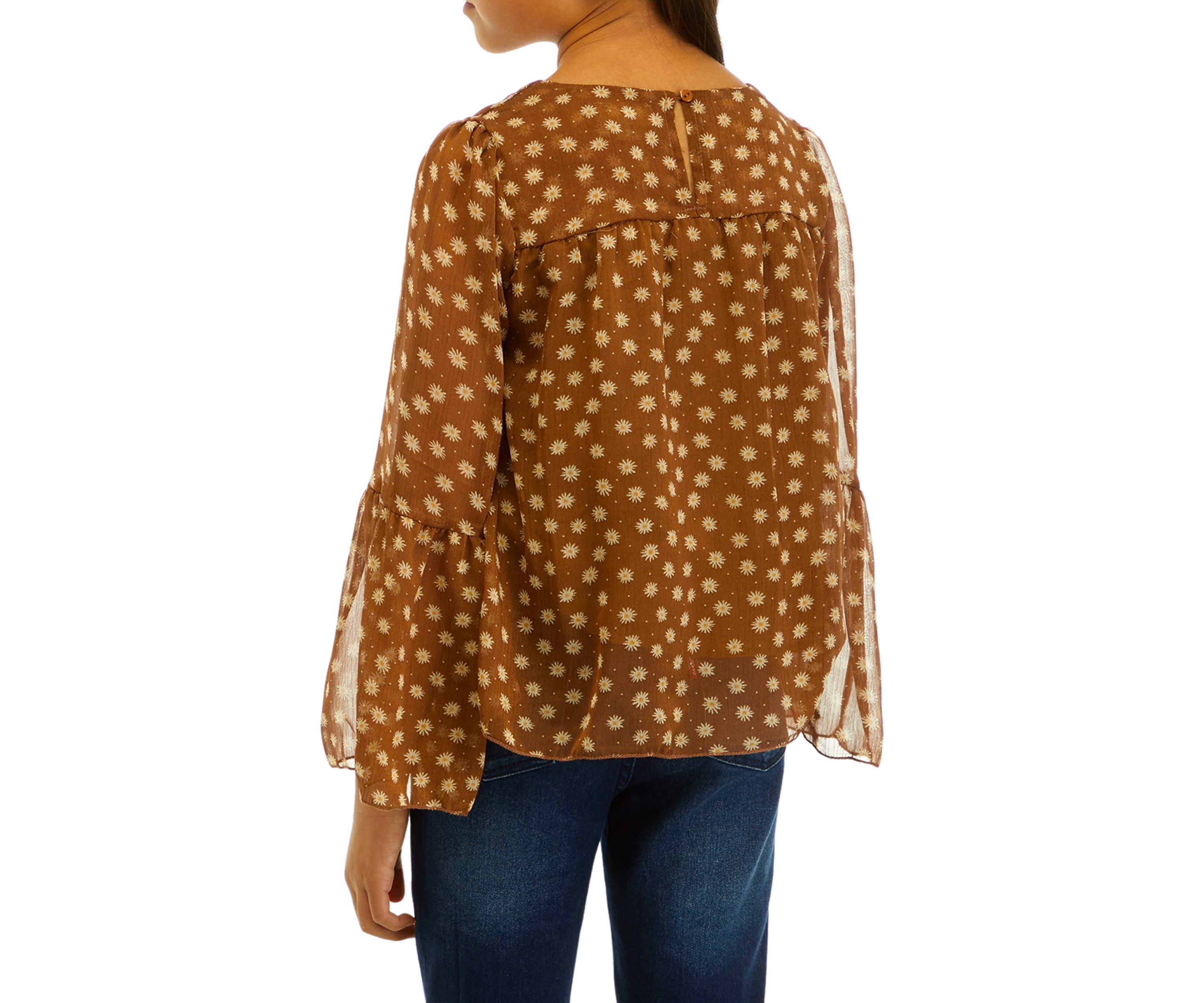 Girls 7-16 Daisy Printed Top