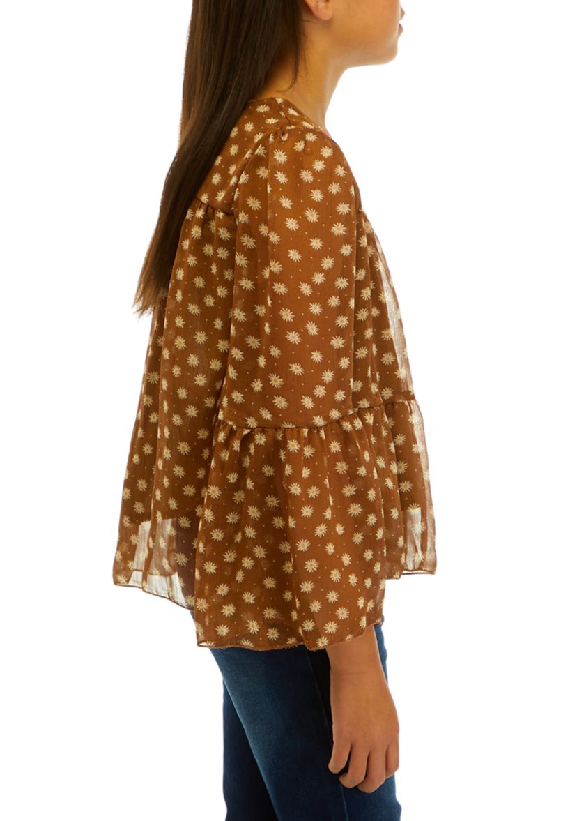 Girls 7-16 Daisy Printed Top