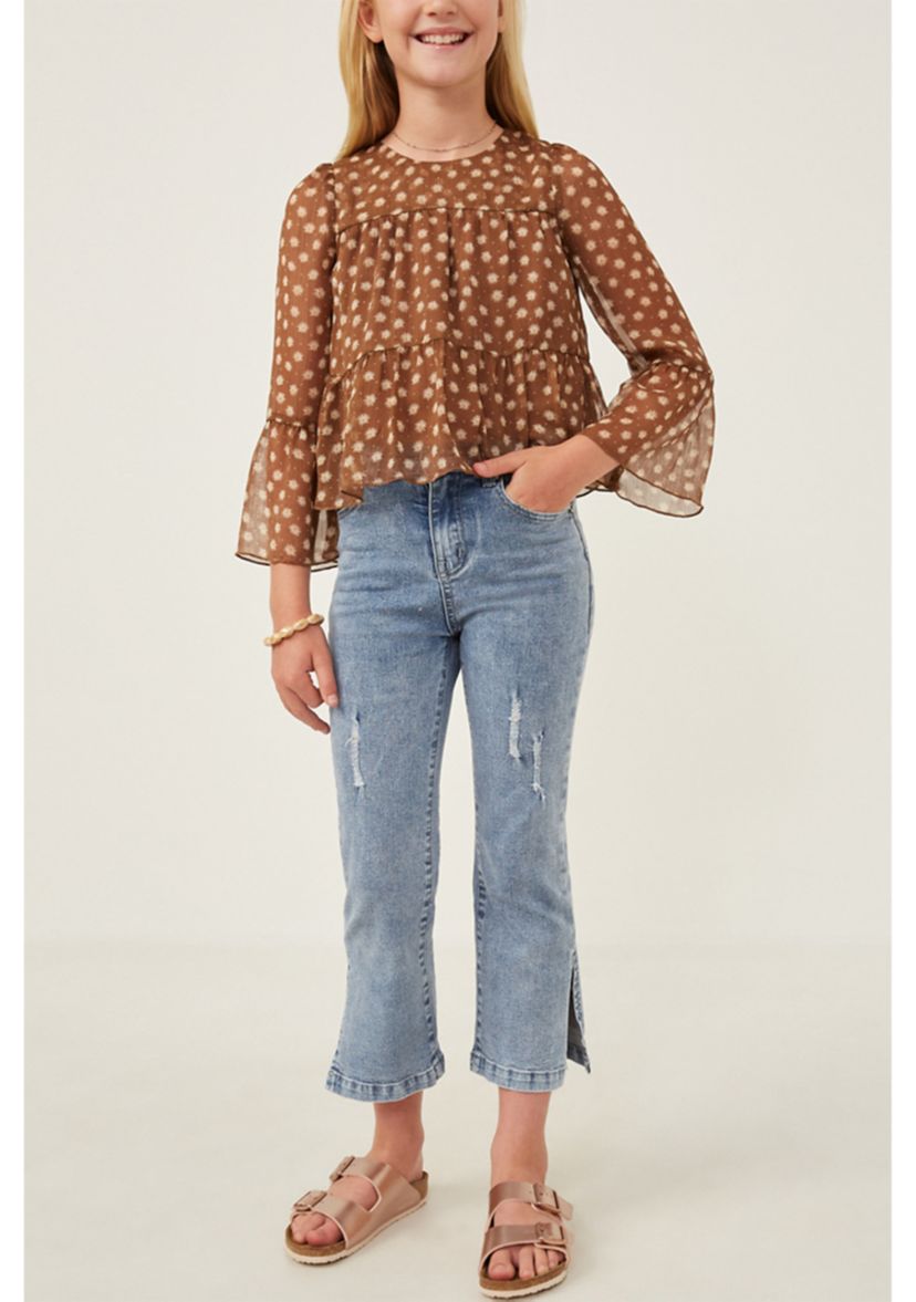 Girls 7-16 Daisy Printed Top