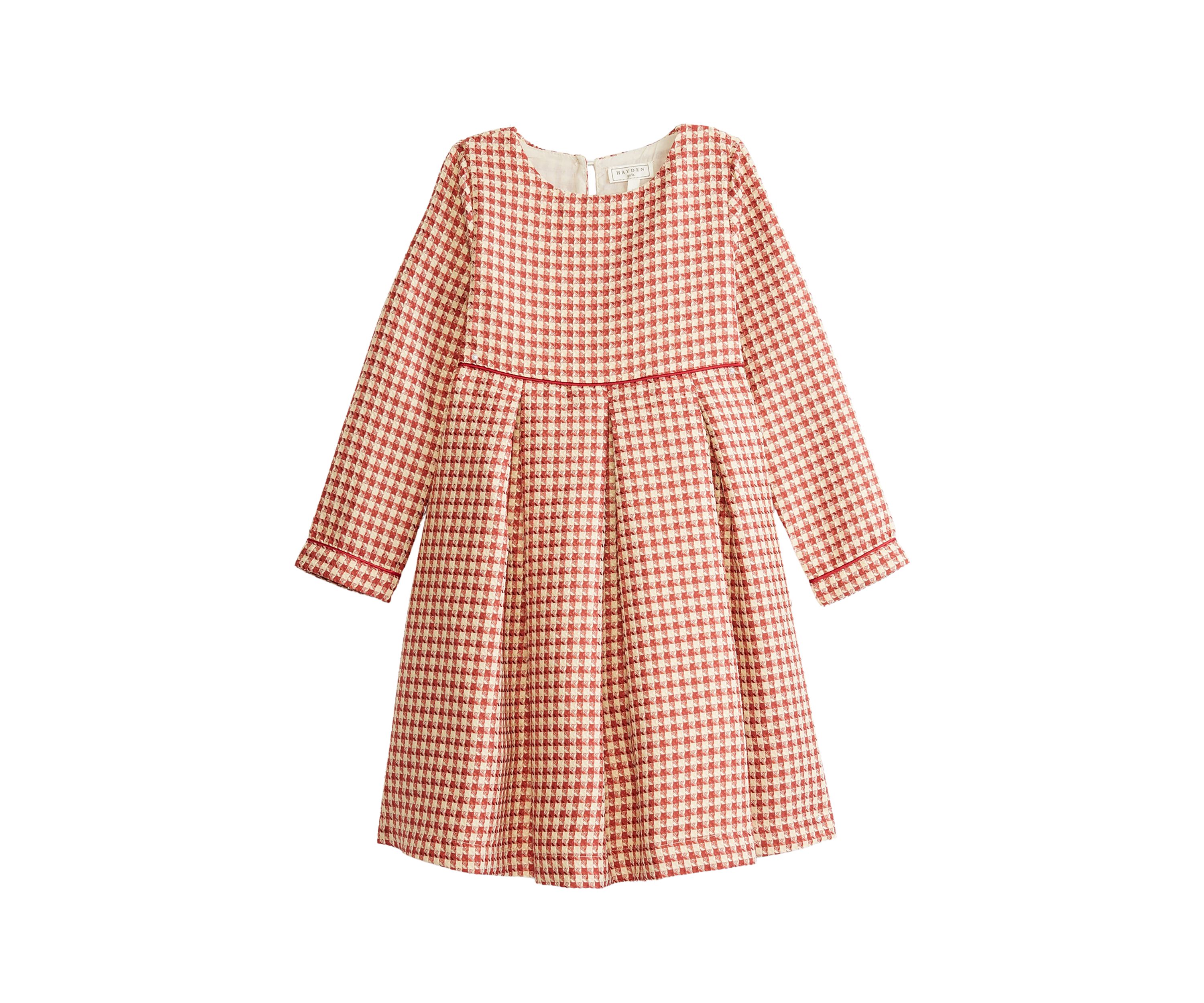 Girls 7-16 Houndstooth Color Block Dress