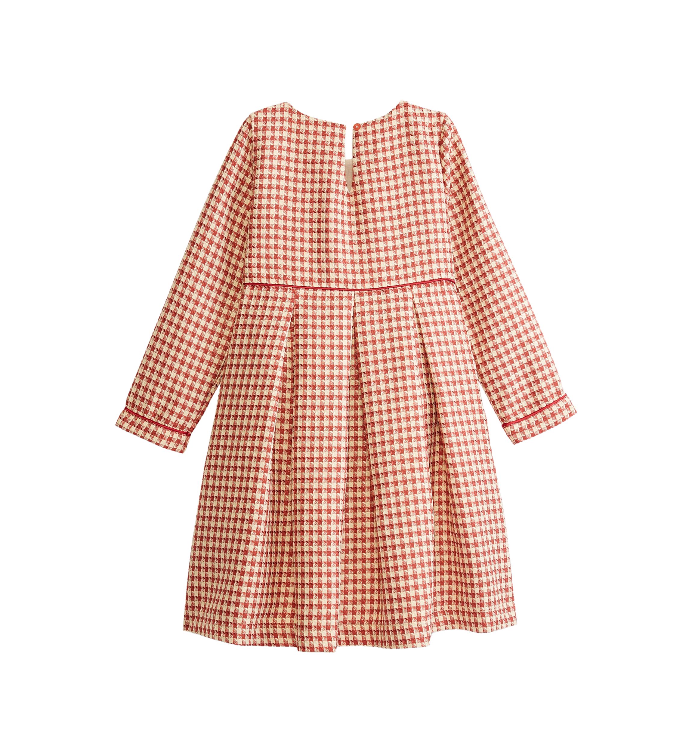 Girls 7-16 Houndstooth Color Block Dress