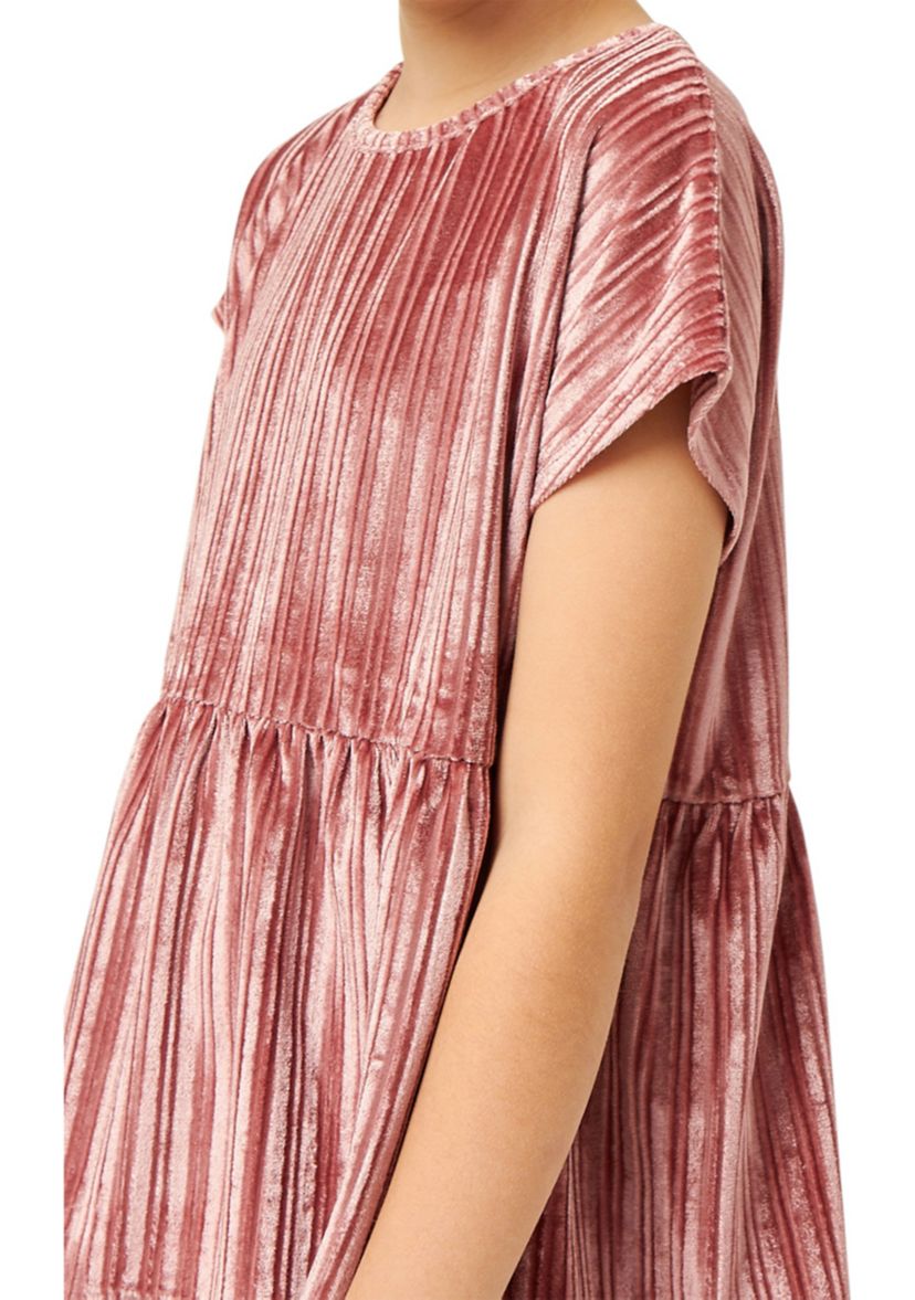 Girls 7-16 Ribbed Velvet Round Neck Top