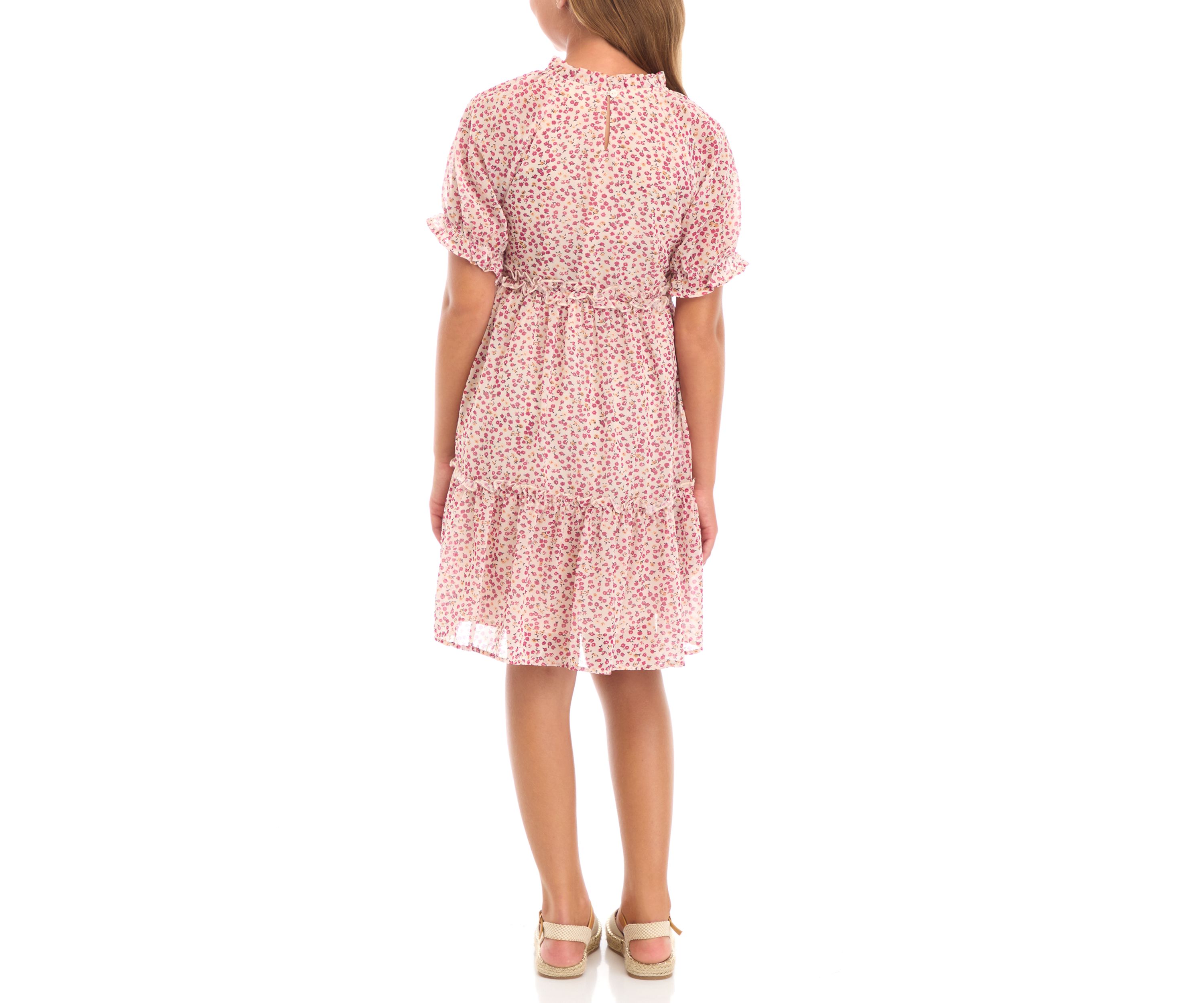Girls 7-16 Ditsy Floral Ruffle Detail Dress