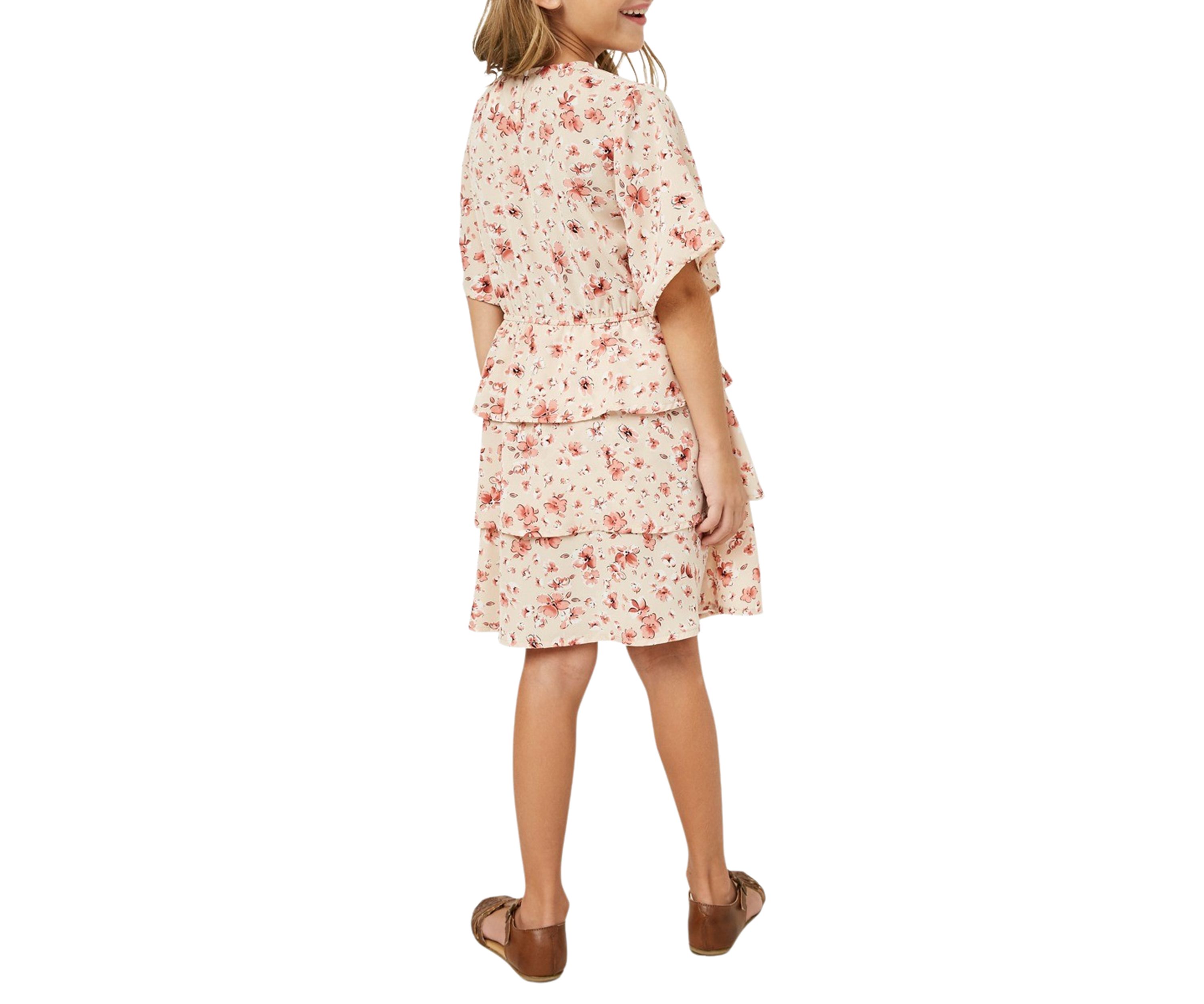 Girls 7-16 Floral Printed Tiered Dress