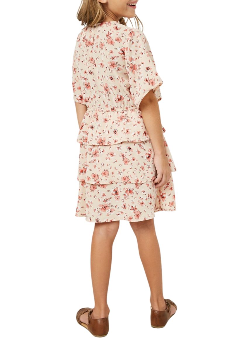 Girls 7-16 Floral Printed Tiered Dress