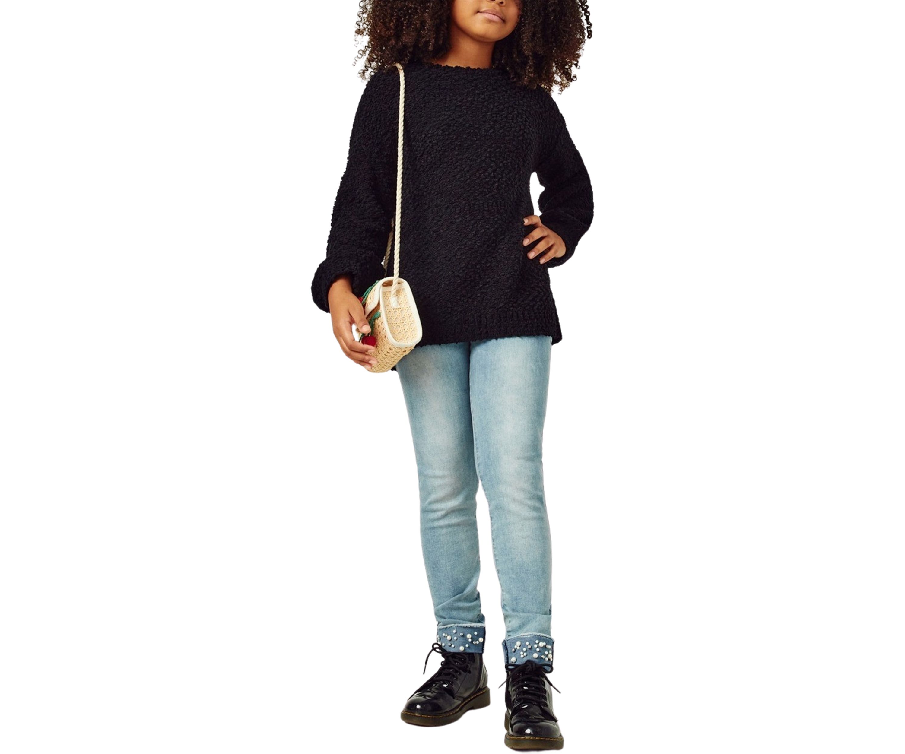 Girls 7-16 Popcorn Knit Sweater