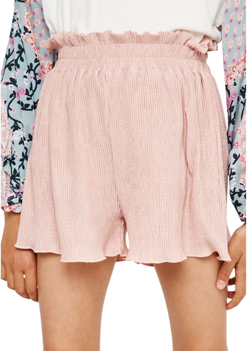 Girls 7-16 Textured Pleated Shorts with a Smocked Waistband