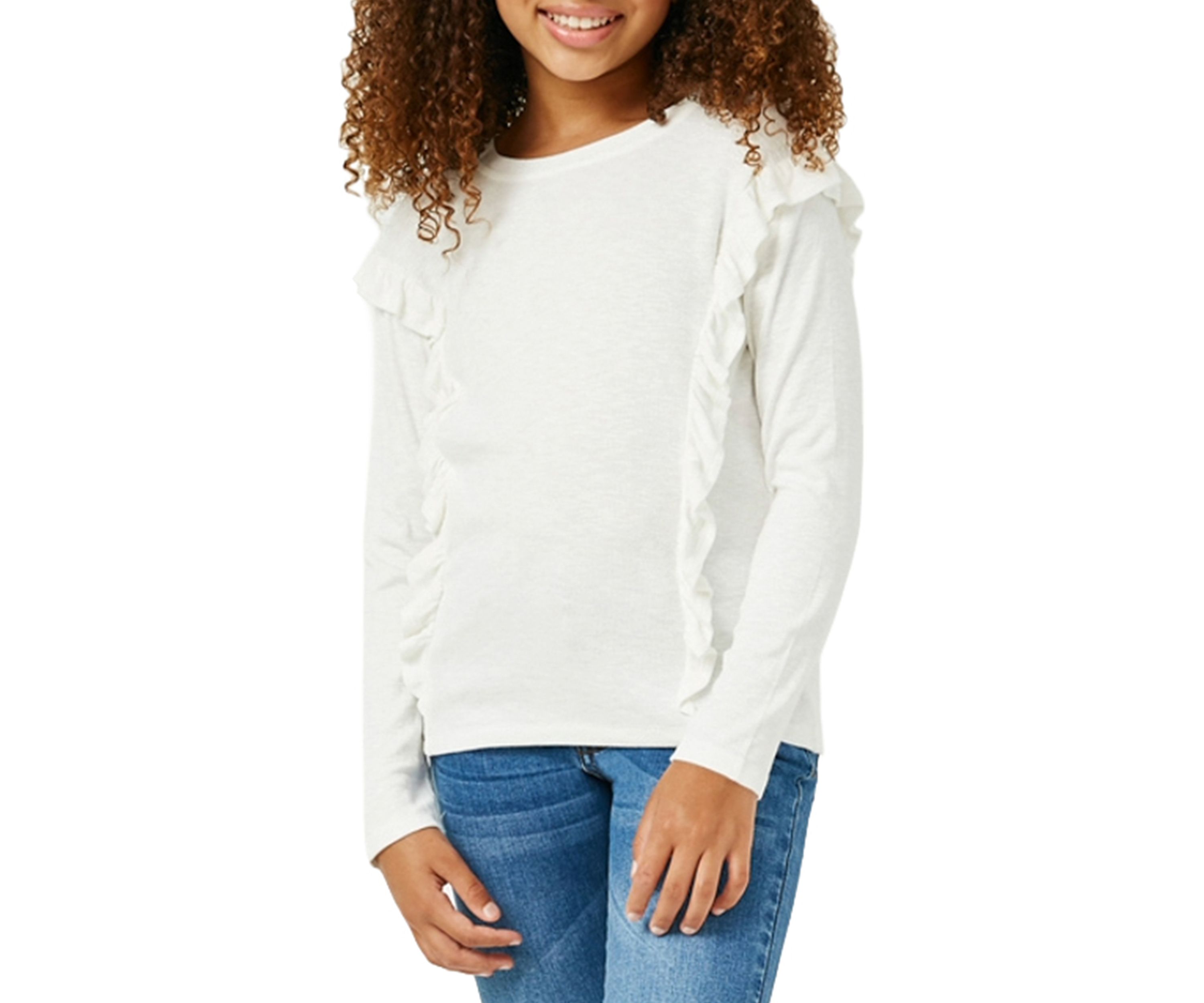 Girls 7-16 Marled Ribbed Knit Top